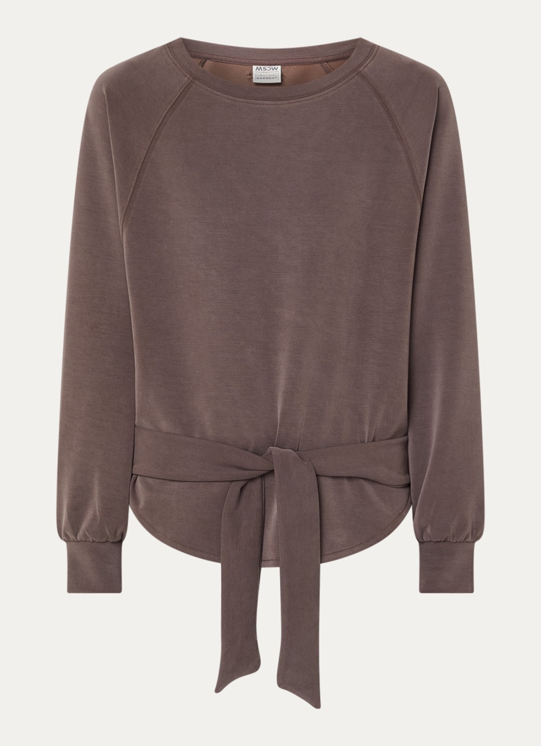 Moscow Romy sweater met strikceintuur - voorkant 2 bruin