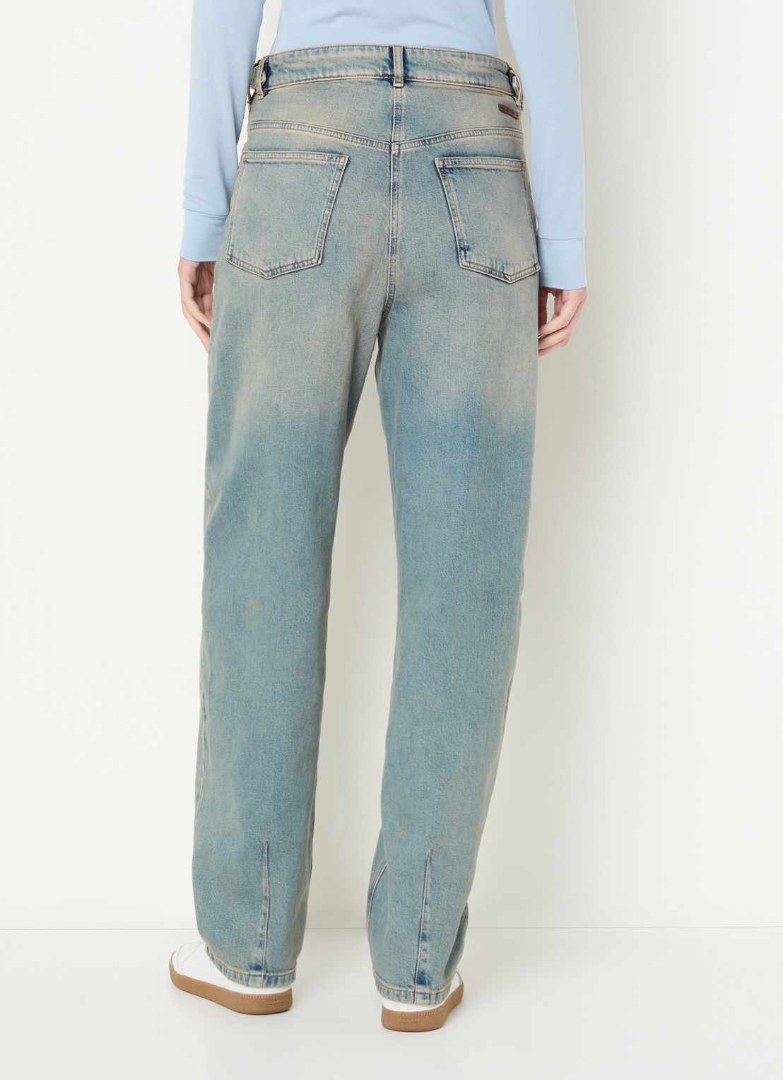 Moscow Rose high waist straight leg jeans met lichte wassing - achterkant 5 jeans