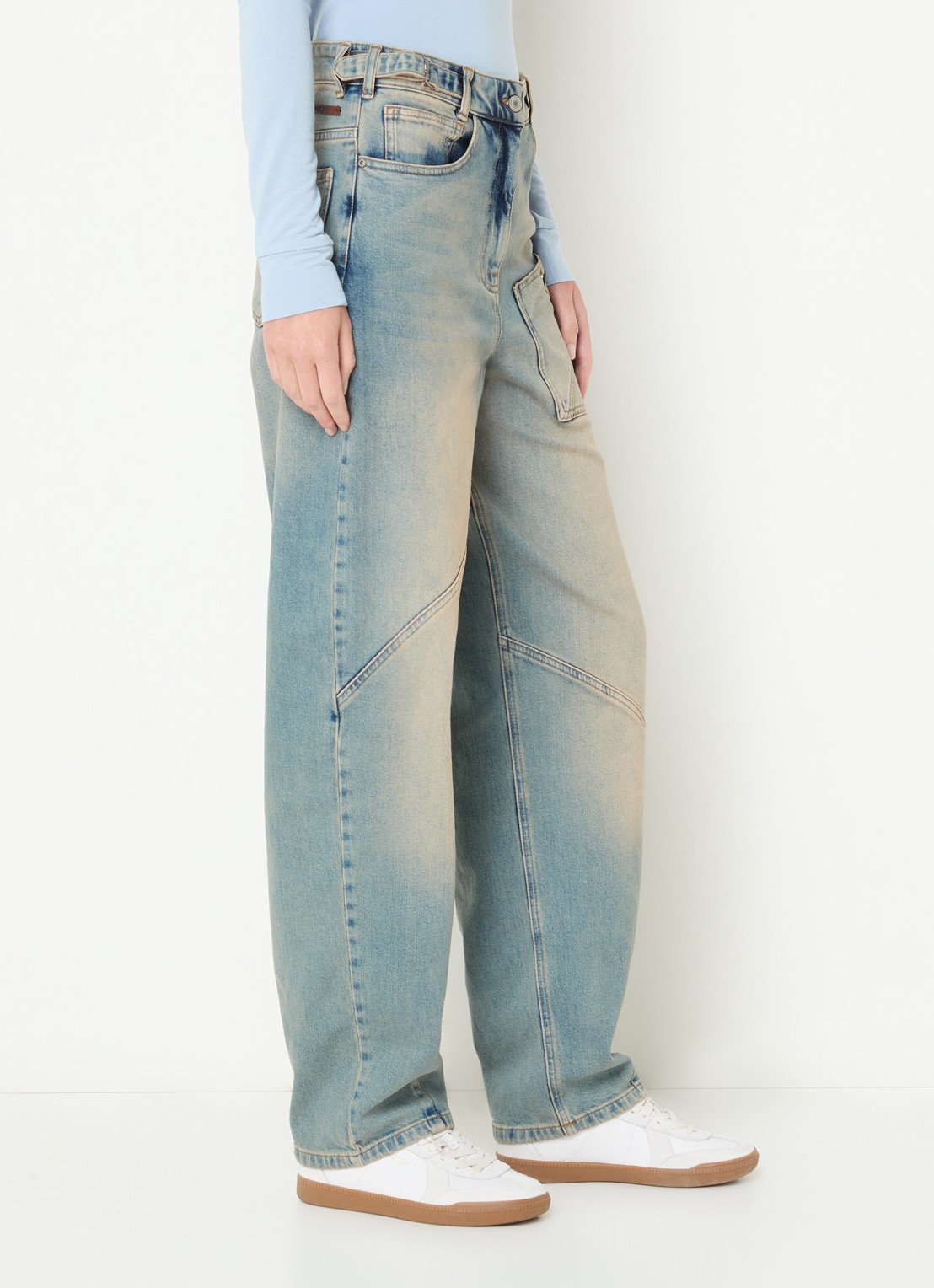 Moscow Rose high waist straight leg jeans met lichte wassing - detail 2 jeans