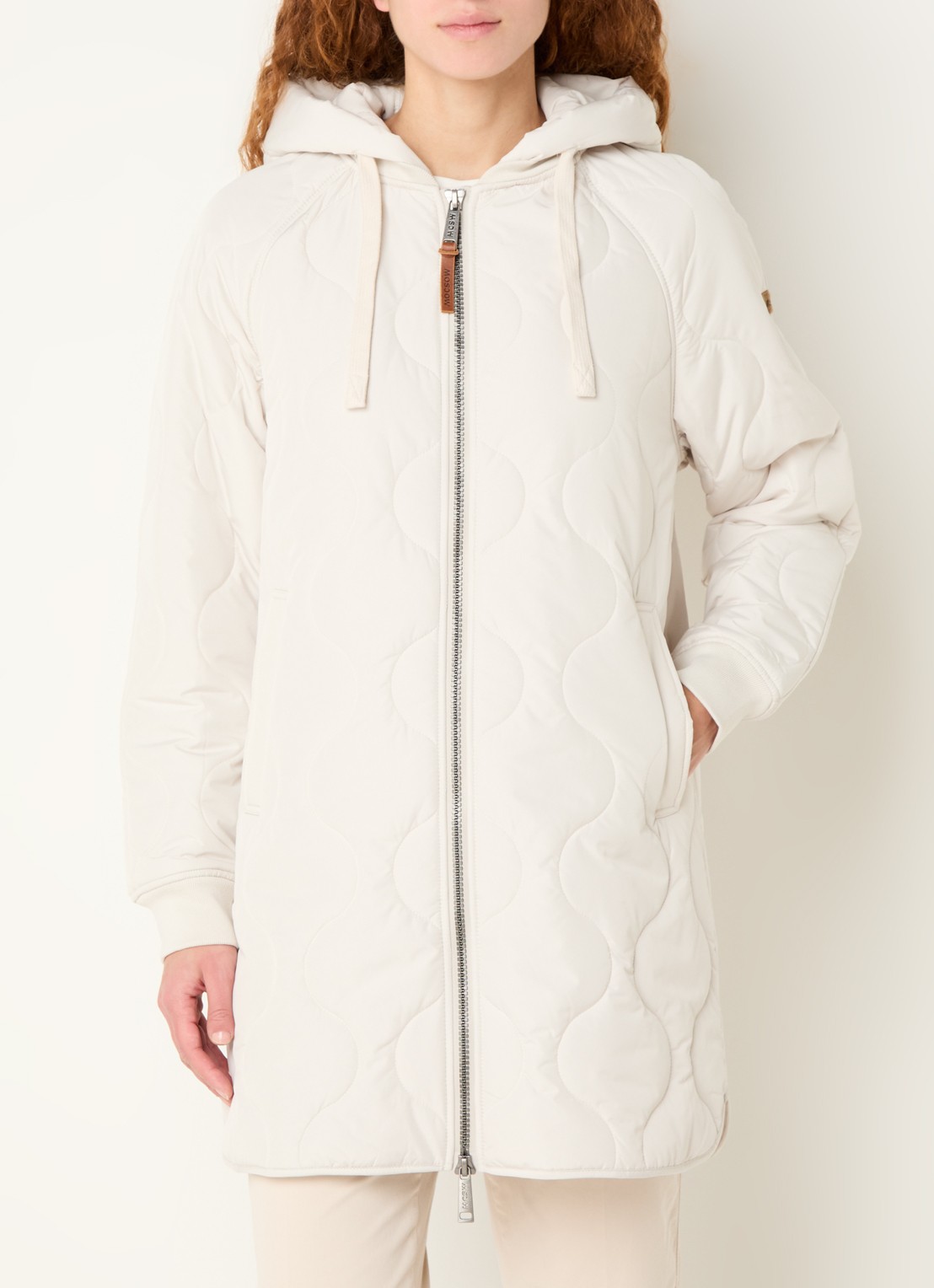 Moscow Swags quilted jas met afneembare capuchon - detail 3 creme