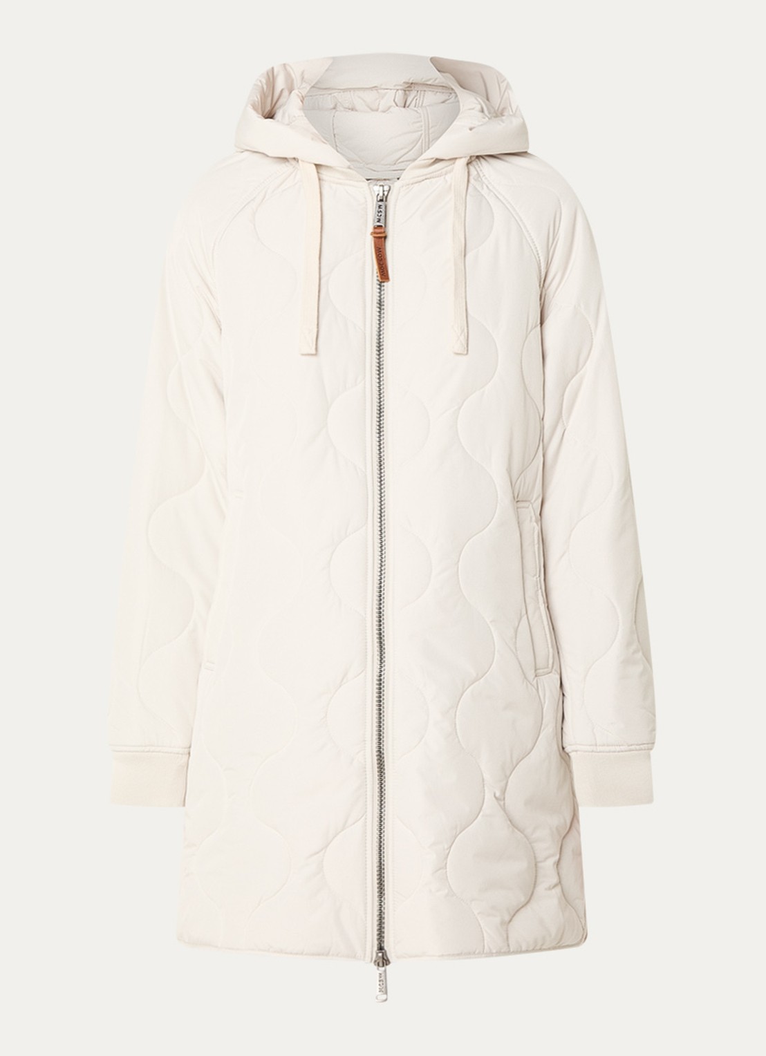 Moscow Swags quilted jas met afneembare capuchon - voorkant creme