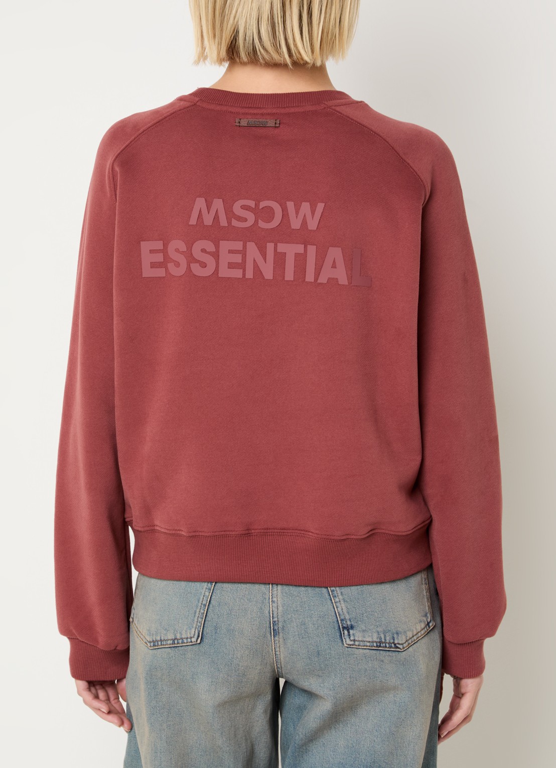 Moscow Sweater met logo- en backprint - detail oranjerood