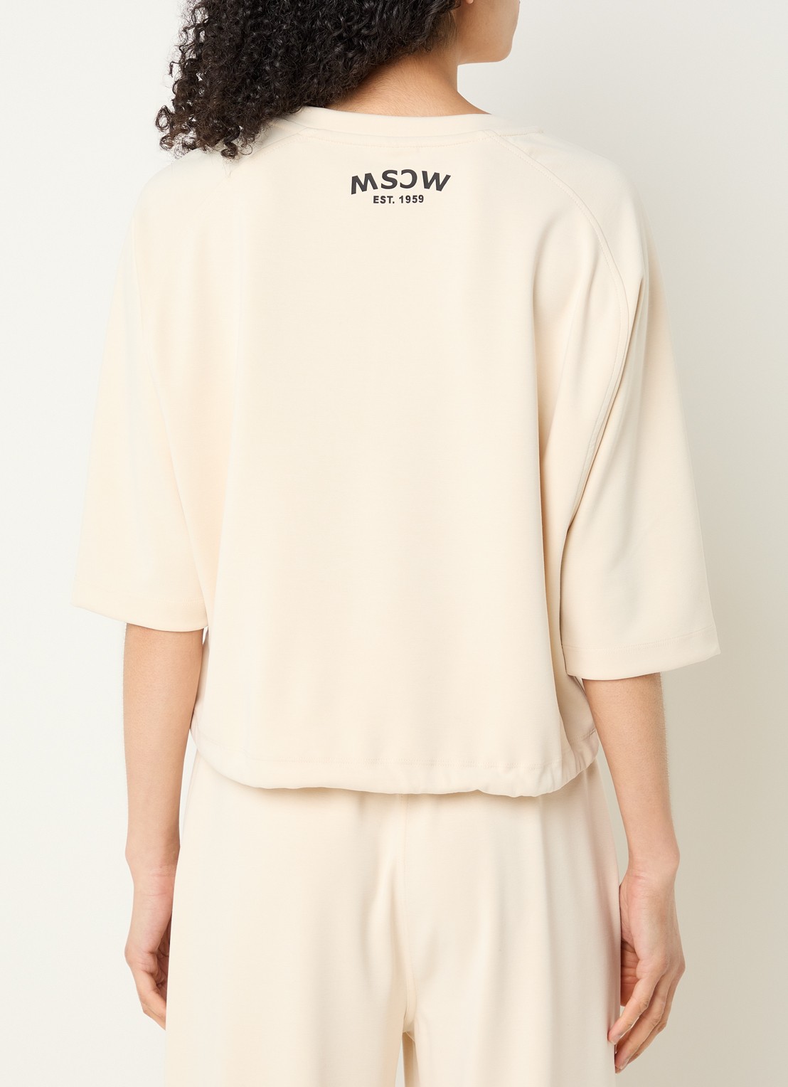 Moscow Tess top met ronde hals - achterkant 4 beige