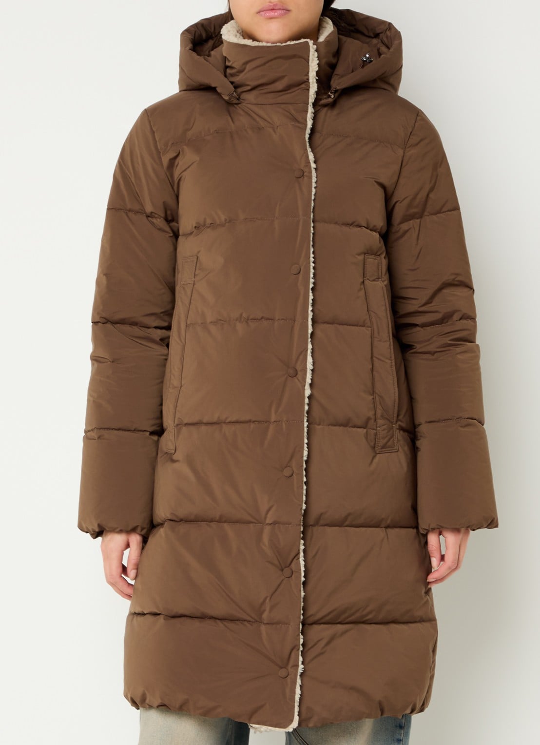 Moscow Valley gewatteerde parka met steekzakken - detail bruin