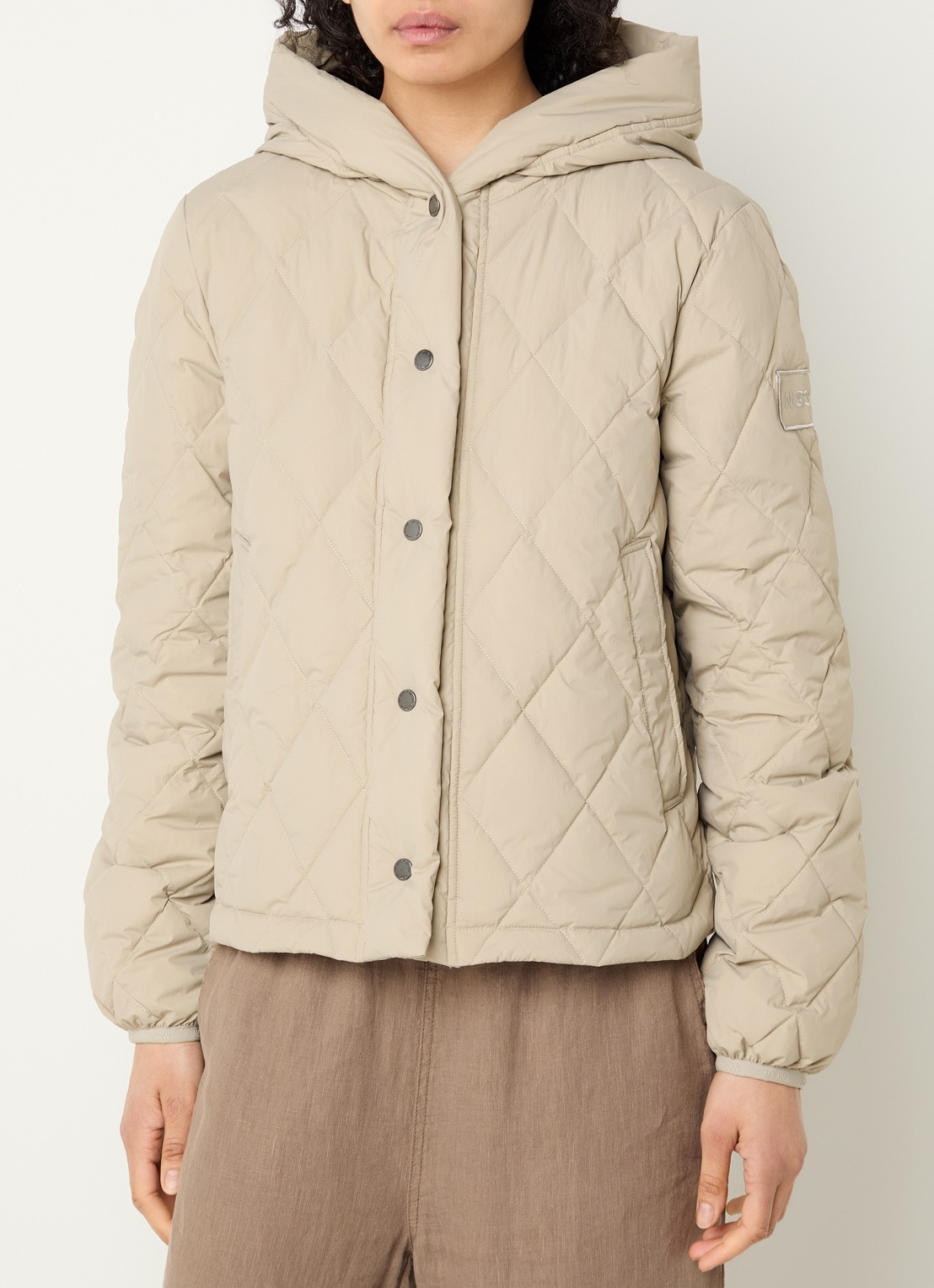 Moscow Yasmin gewatteerd jack met donsvulling - detail 2 khaki