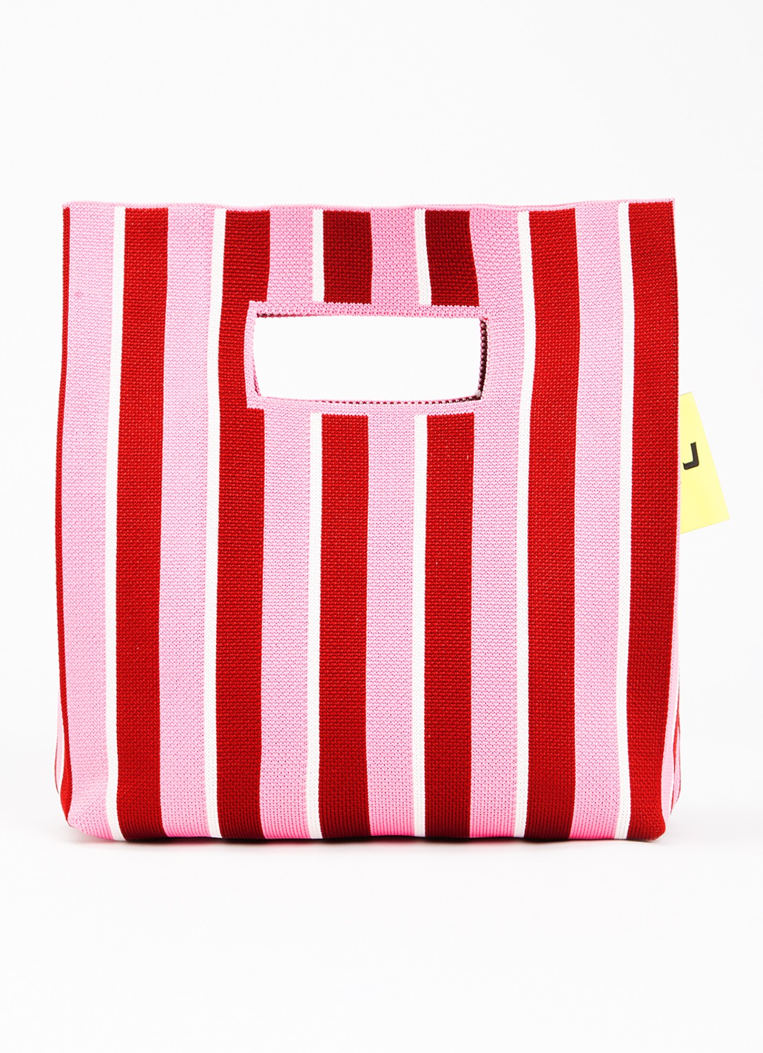MOSJ Atelier Cherry handtas met streepprint - voorkant roze