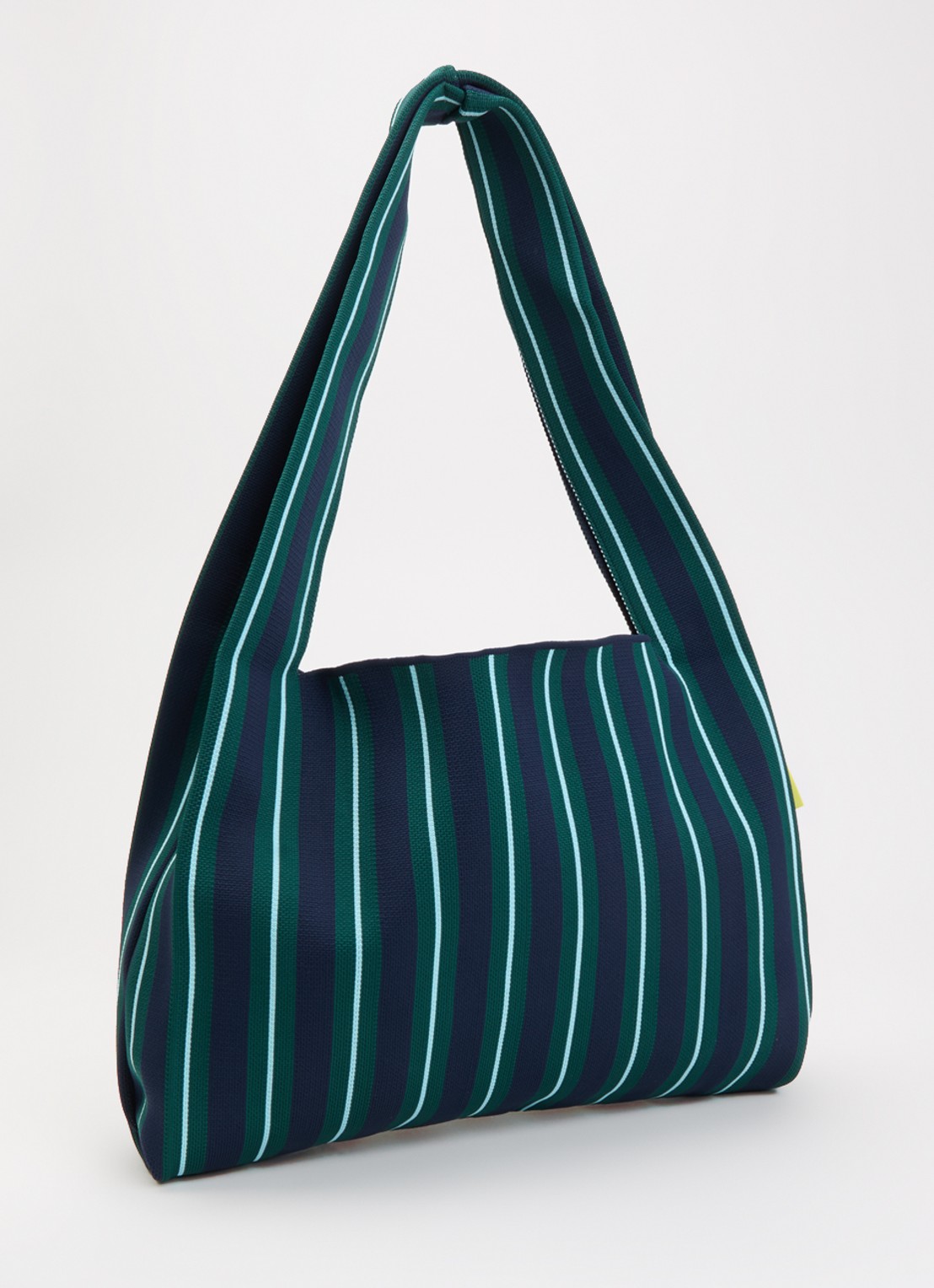 MOSJ Atelier Juno Boxer crossbodytas met streepprint en uitneembaar etui - achterkant 5 donkergroen