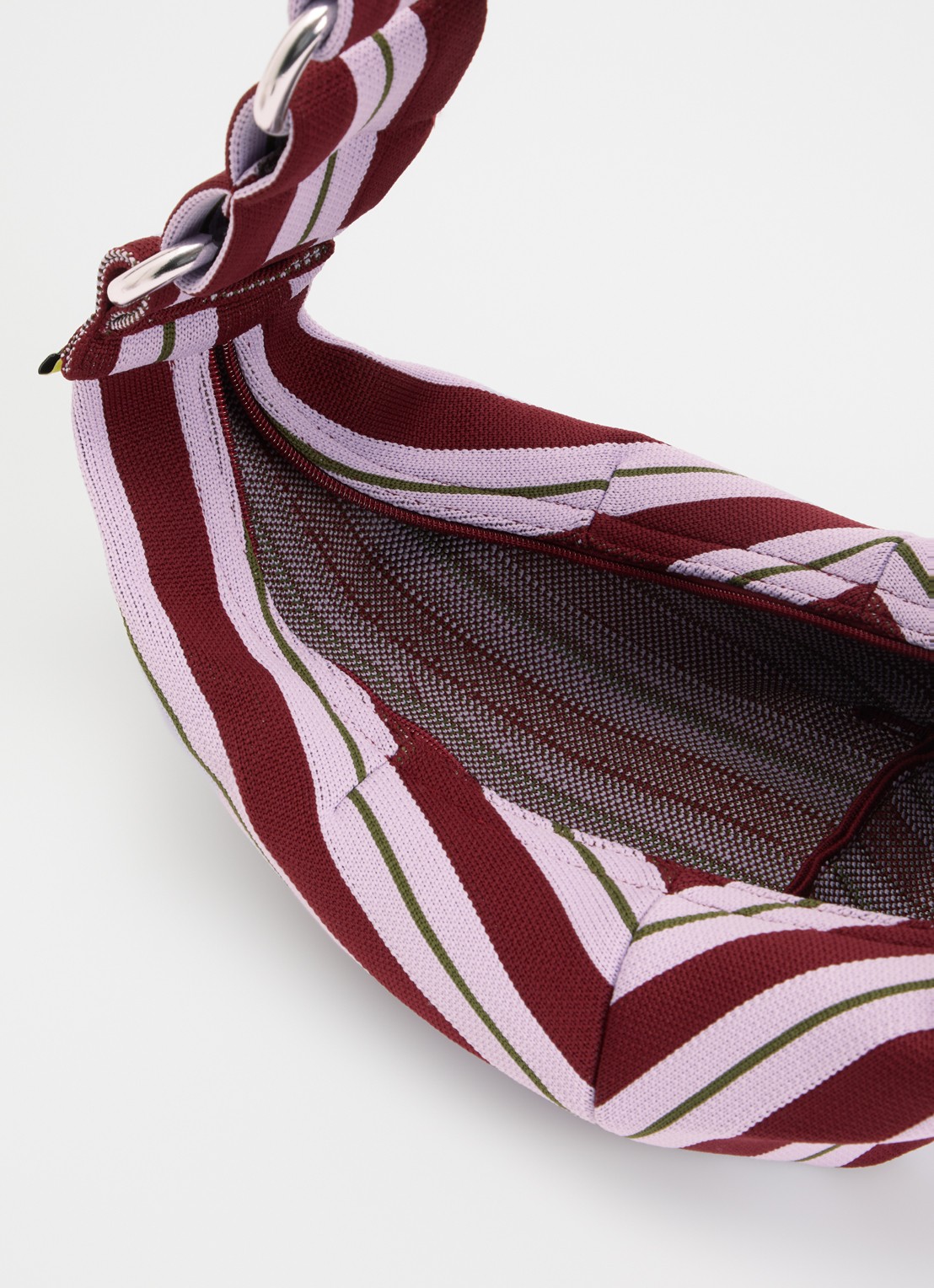 MOSJ Atelier Little B crossbodytas met streepprint - detail lila