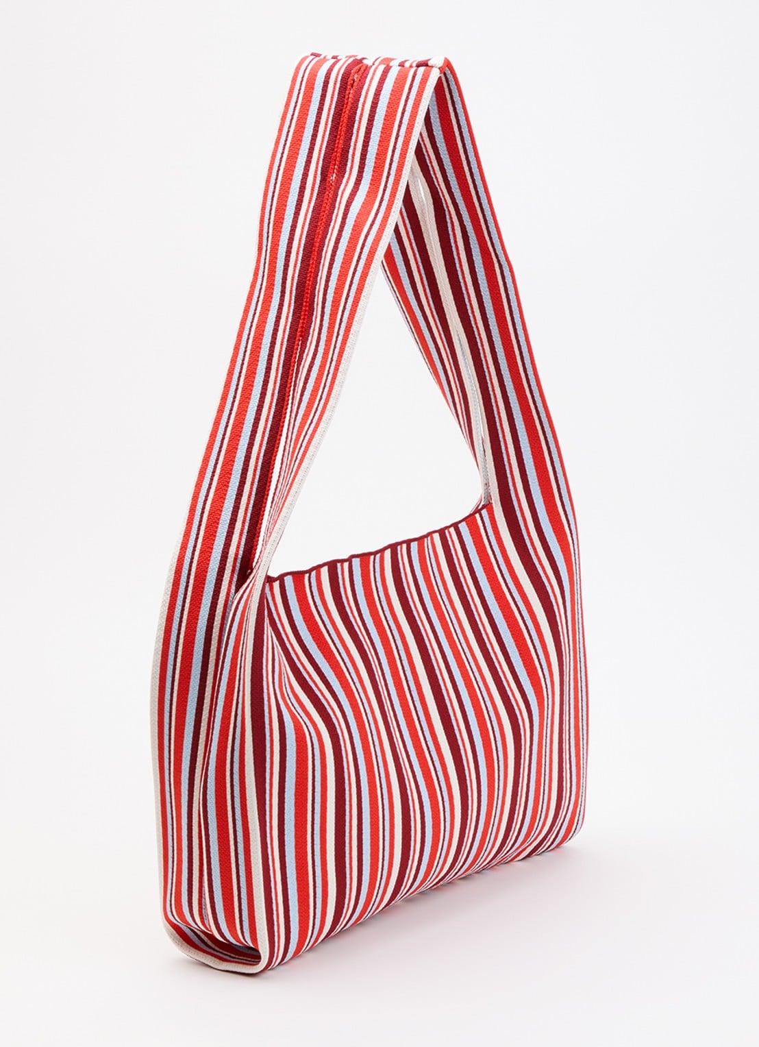 MOSJ Atelier The Ruby Boxer crossbodytas met streepprint en uitneembaar etui - achterkant 5 bordeauxrood