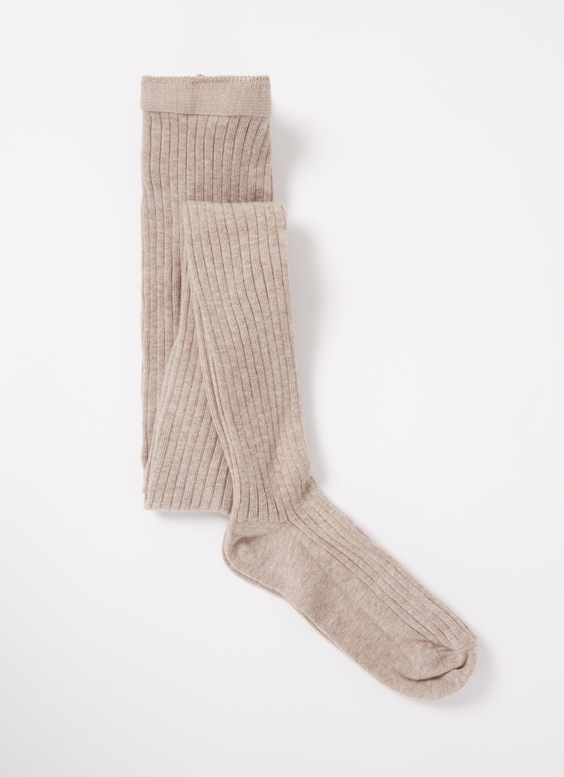 mp Denmark Ribgebreide maillot in katoenblend - voorkant 2 donkerbeige
