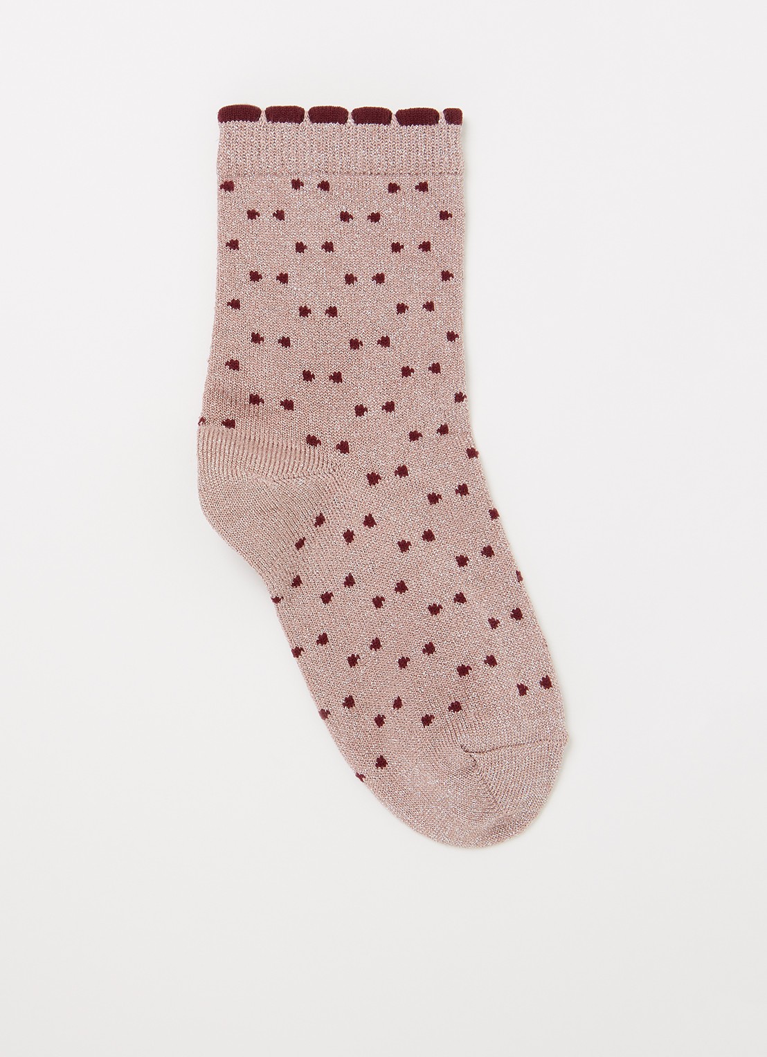 mp Denmark Sokken met stippenprint en lurex - voorkant roze