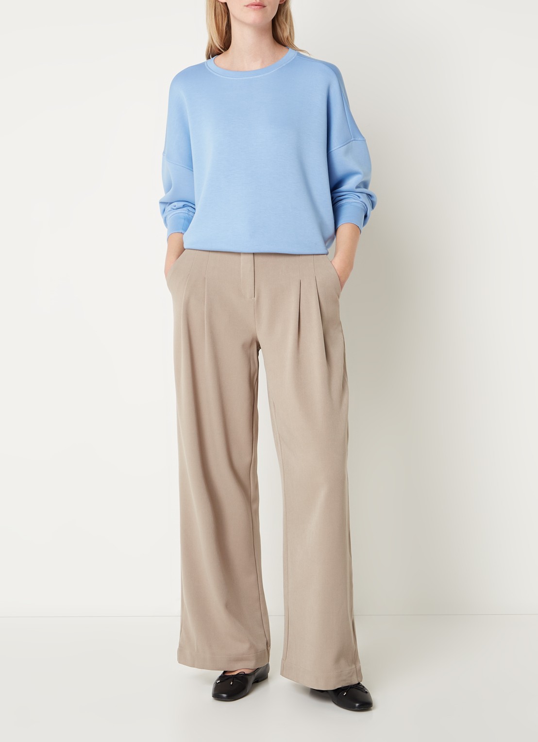 MSCH Copenhagen Ima sweater met stretch - voorkant 2 blauw