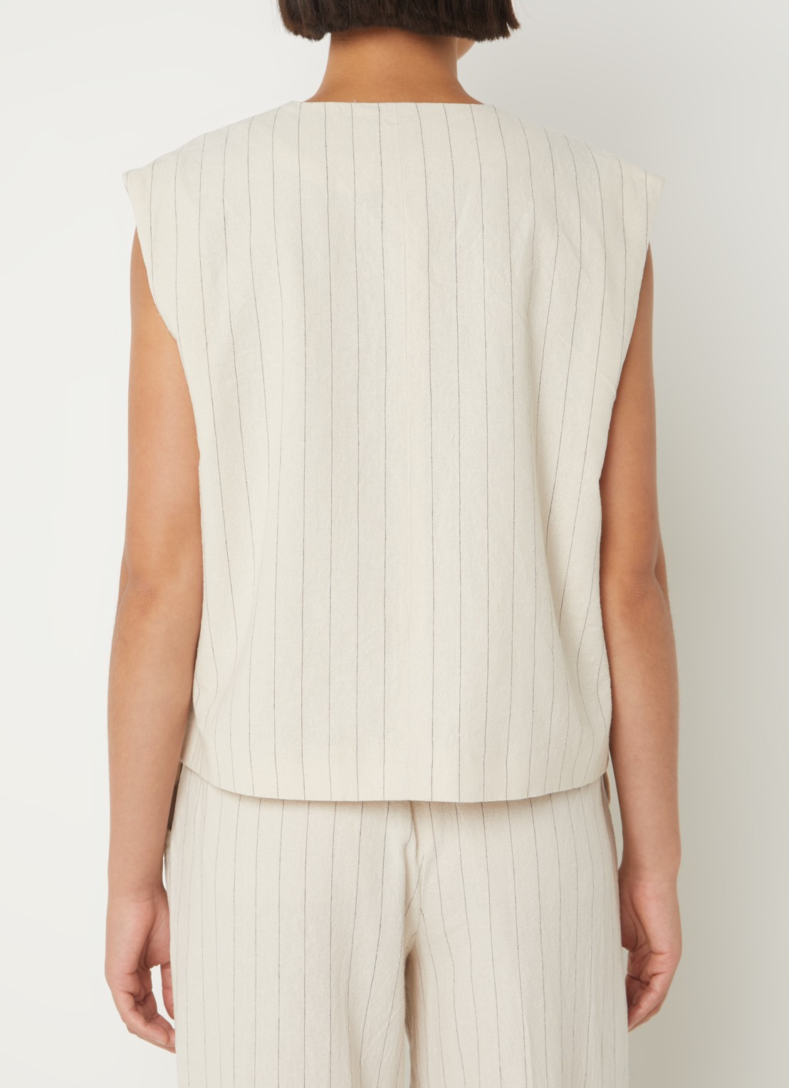 MSCH Copenhagen Jonalyn gilet in linnenblend met klepzakken - achterkant multicolor