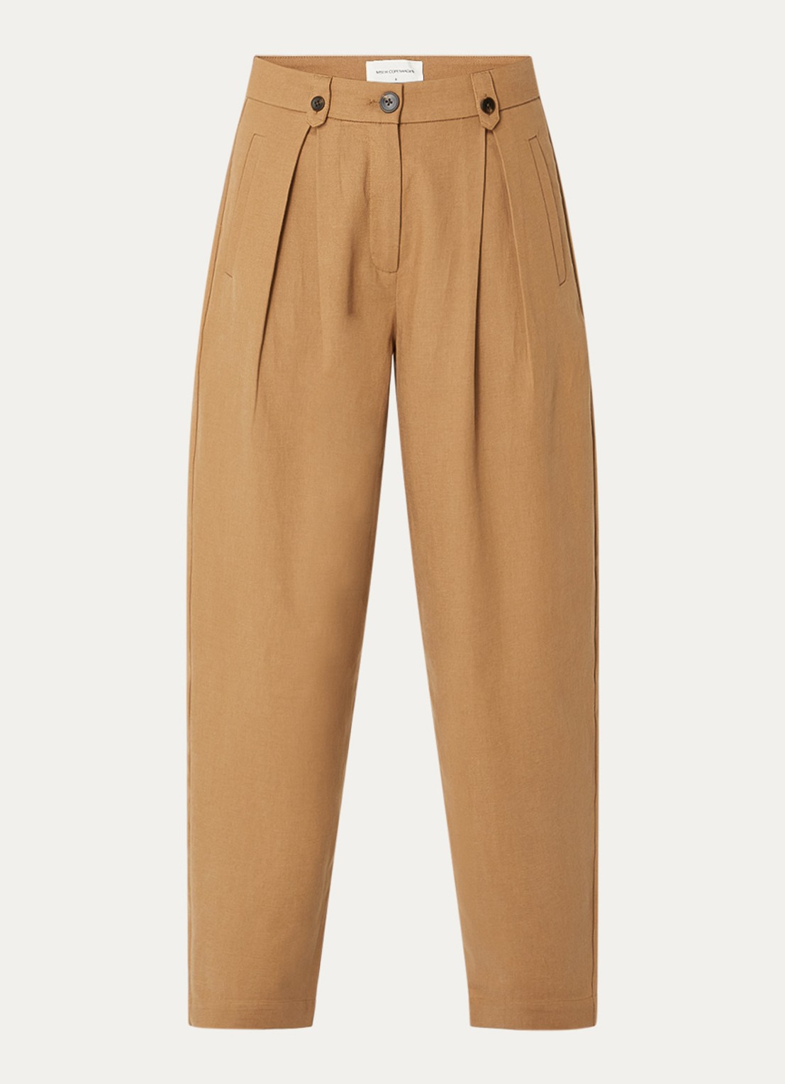 MSCH Copenhagen MMGweneth high waist tapered fit broek  - voorkant 2 camel