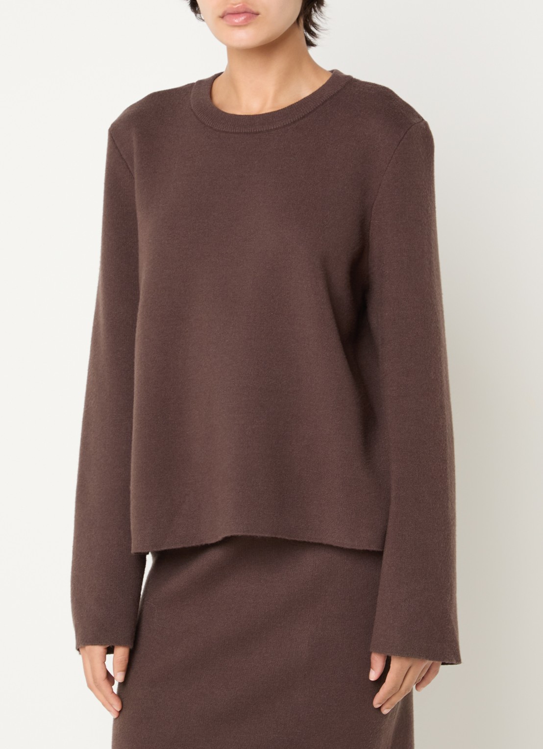MSCH Copenhagen MSCHAgatha East fijngebreide pullover met ronde hals - detail 4 bruin