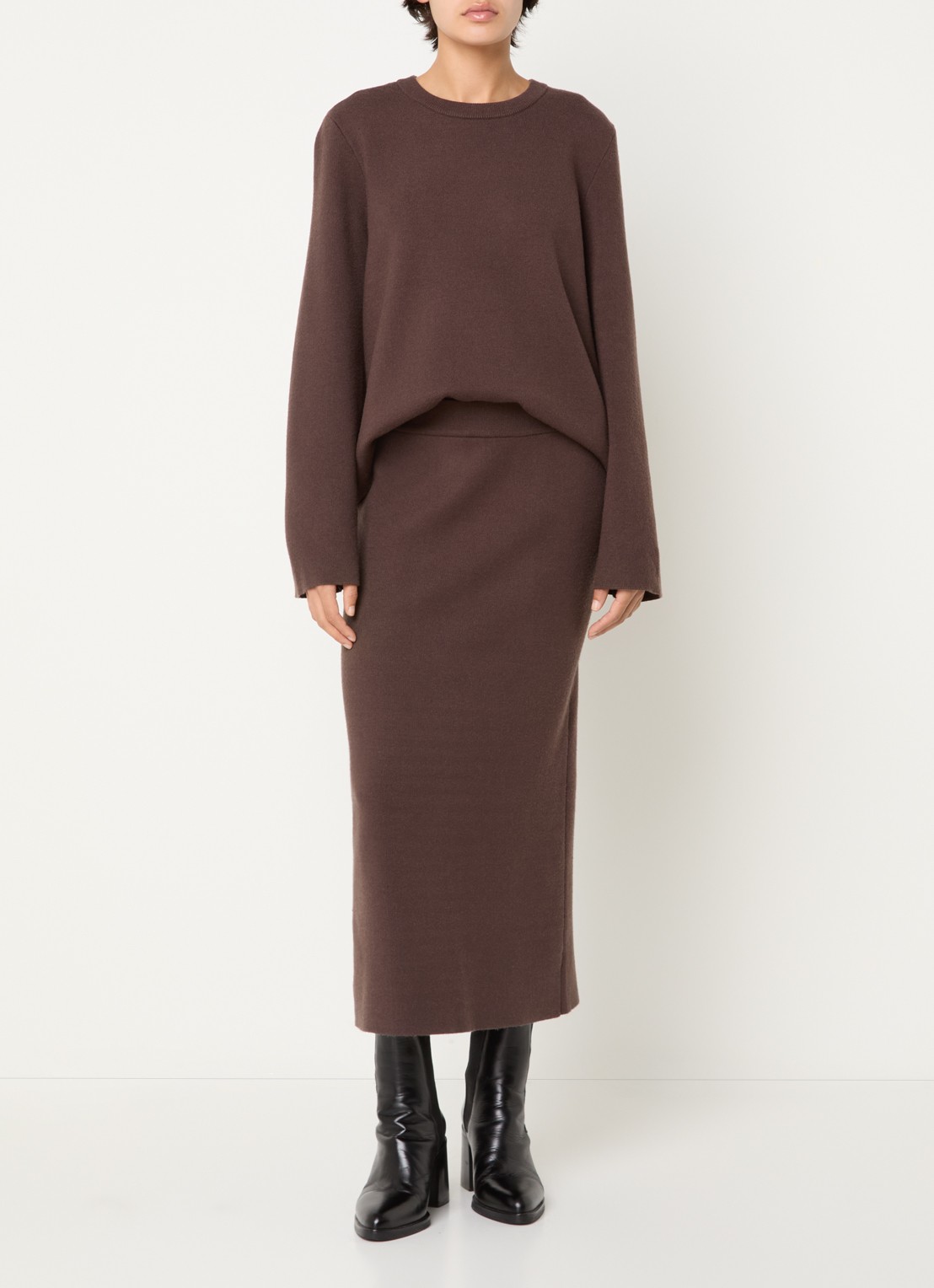 MSCH Copenhagen MSCHAgatha East fijngebreide pullover met ronde hals - voorkant 3 bruin