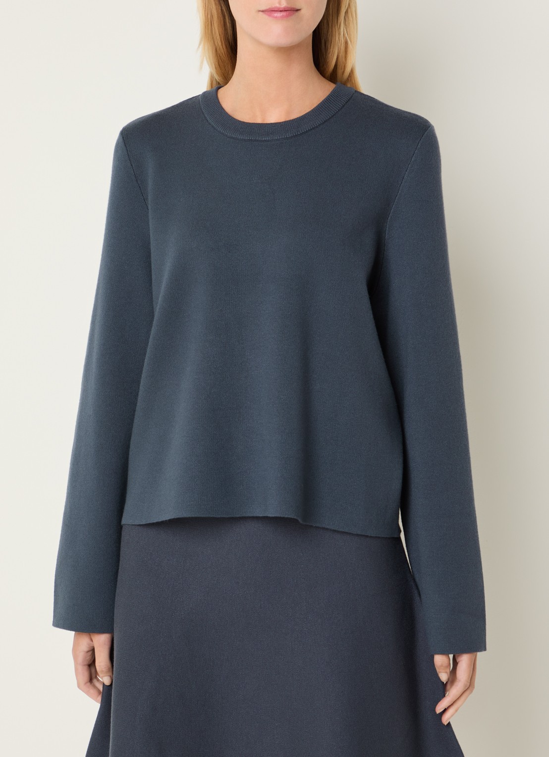 MSCH Copenhagen MSCHAgatha East fijngebreide pullover met ronde hals - detail 3 indigo