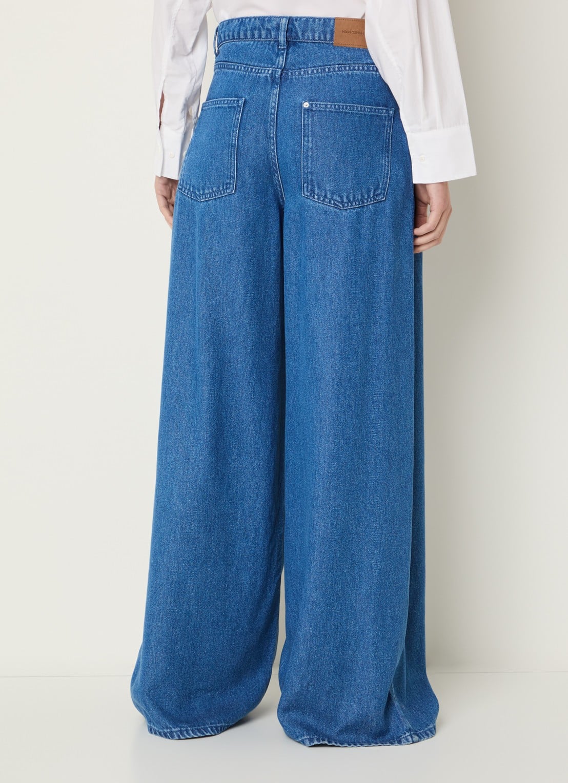 MSCH Copenhagen MSCHAgo Rue high waist wide leg jeans met medium wassing - achterkant 5 indigo