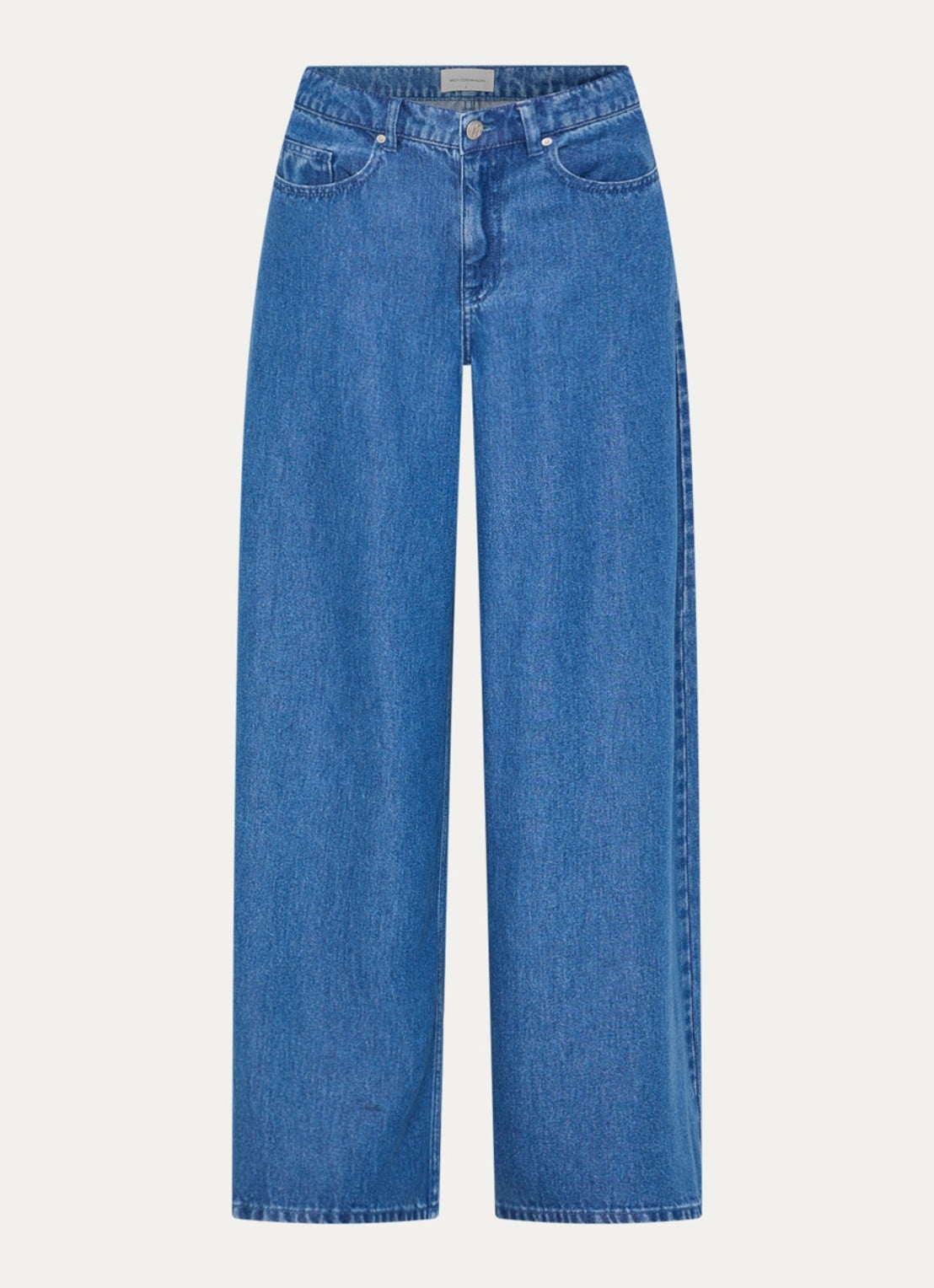 MSCH Copenhagen MSCHAgo Rue high waist wide leg jeans met medium wassing - voorkant 3 indigo