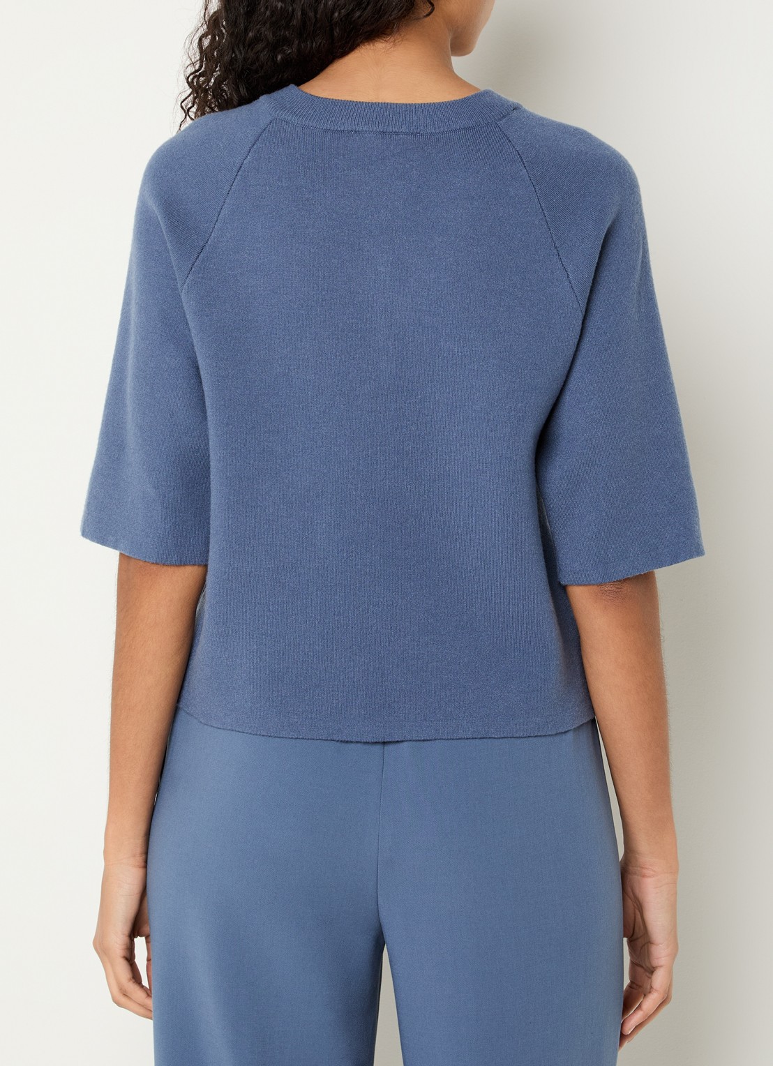 MSCH Copenhagen MSCHAubree fijngebreid vest met ronde hals - achterkant 2 blauw