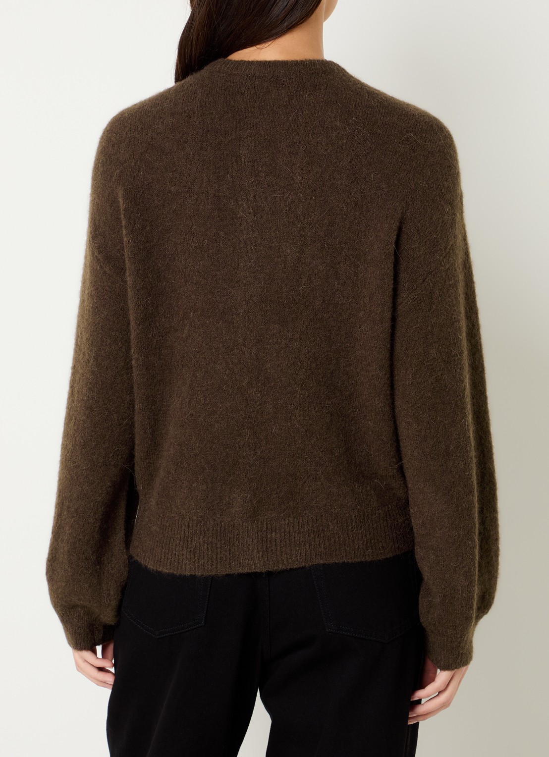 MSCH Copenhagen MSCHBondie fijngebreid vest in alpaca wolblend - achterkant bruin
