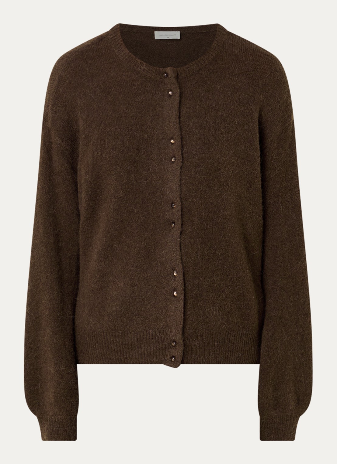 MSCH Copenhagen MSCHBondie fijngebreid vest in alpaca wolblend - voorkant 3 bruin