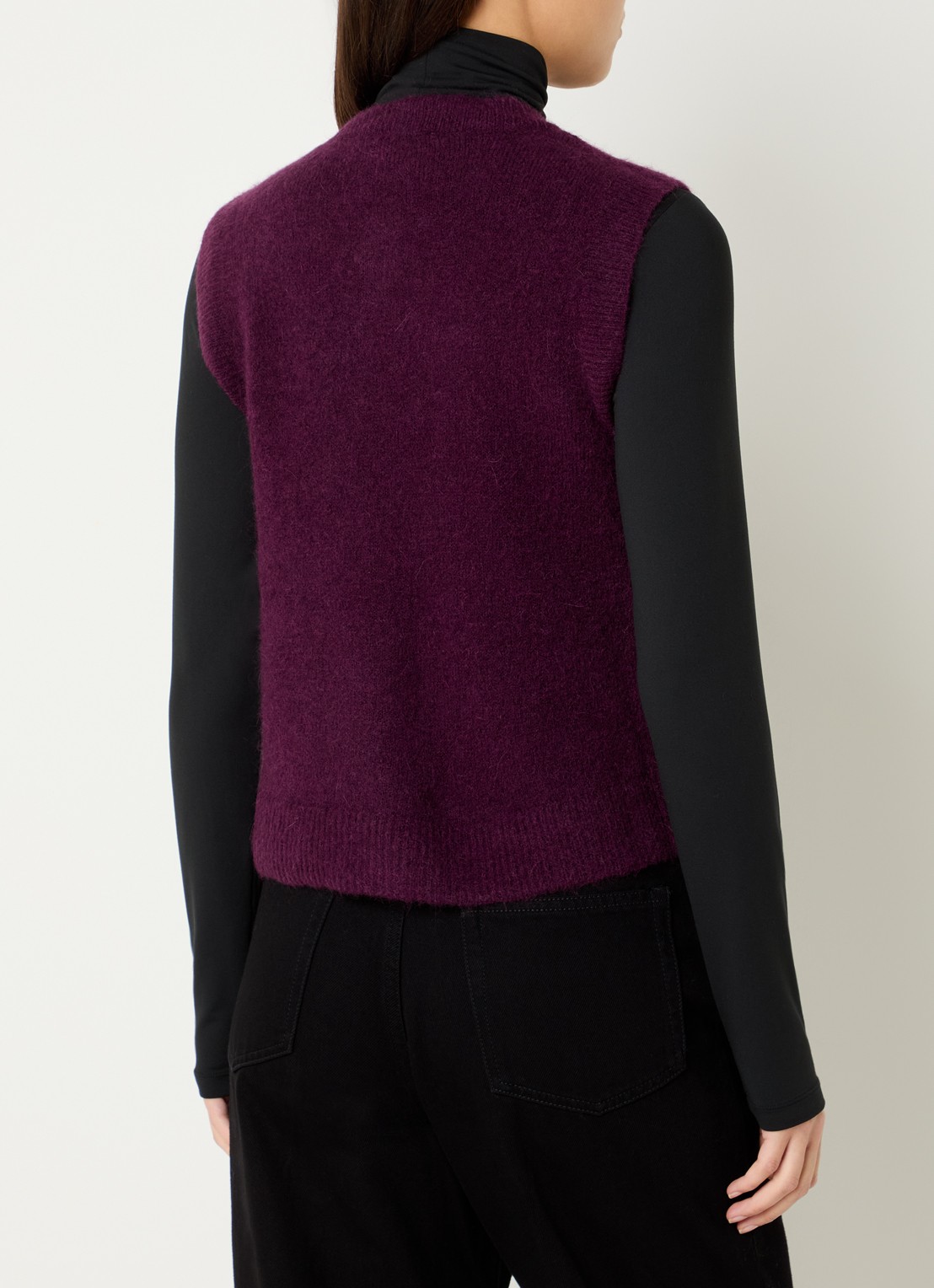 MSCH Copenhagen MSCHBondie Hope fijngebreid gilet in alpaca wolblend - achterkant 2 paars
