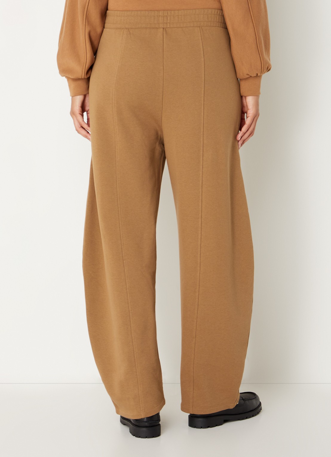 MSCH Copenhagen Mschbriena high waist tapered fit joggingbroek - achterkant 3 cognac