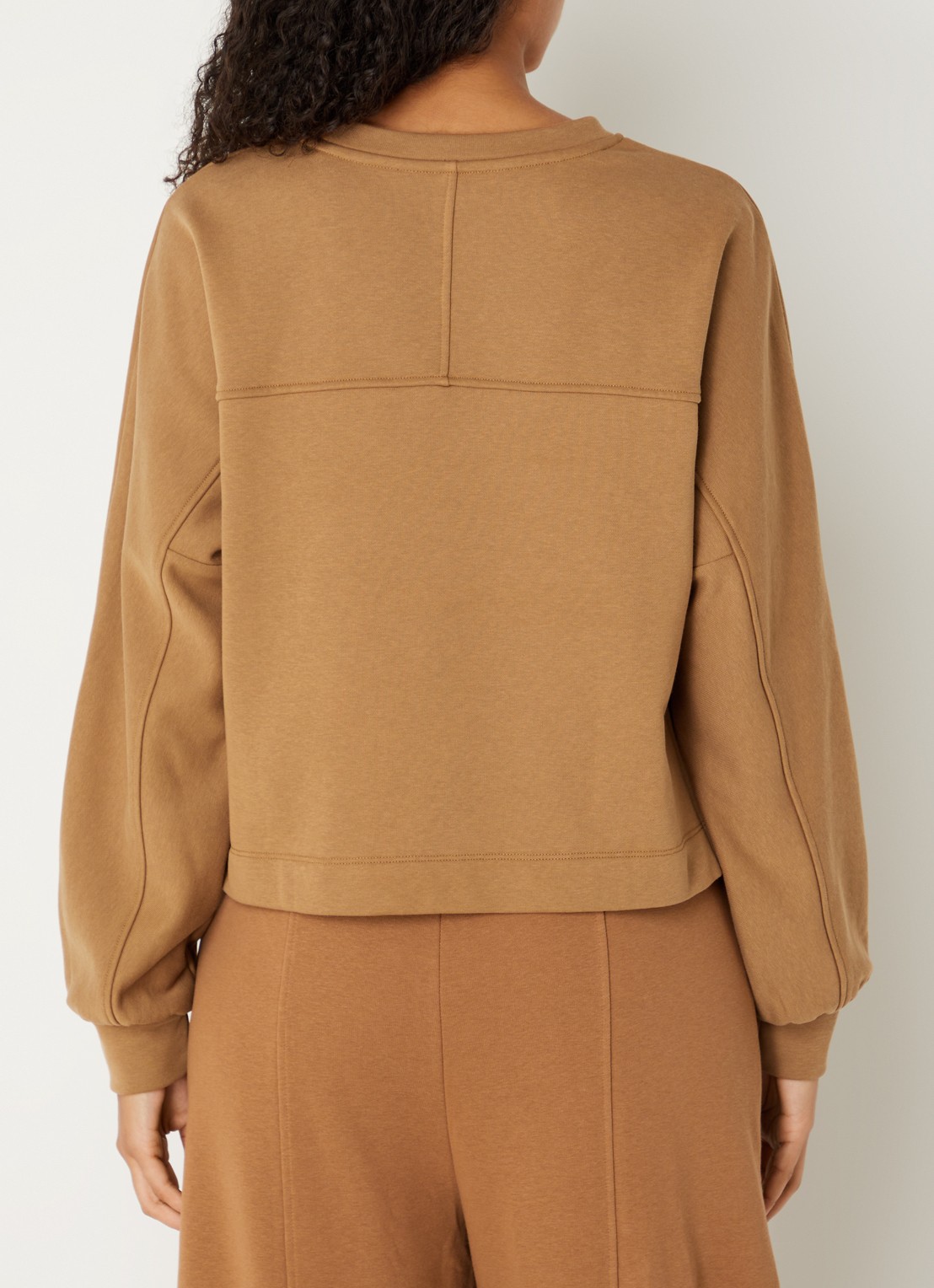 MSCH Copenhagen Mschbriena sweater met siernaad - achterkant 4 cognac