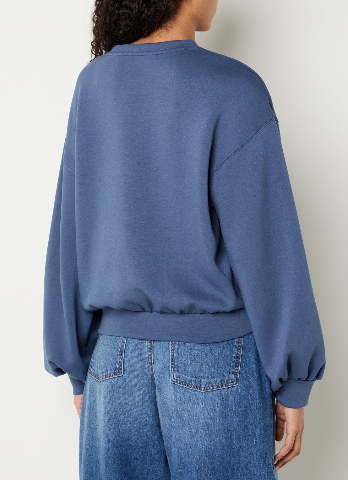MSCH Copenhagen MSCHBrionna sweater met ballonmouwen - achterkant blauw