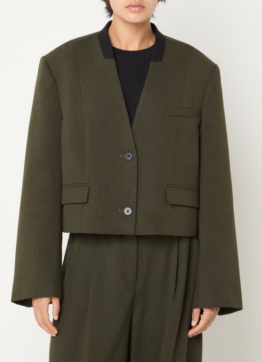 MSCH Copenhagen MSCHCabri cropped blazer - detail groen