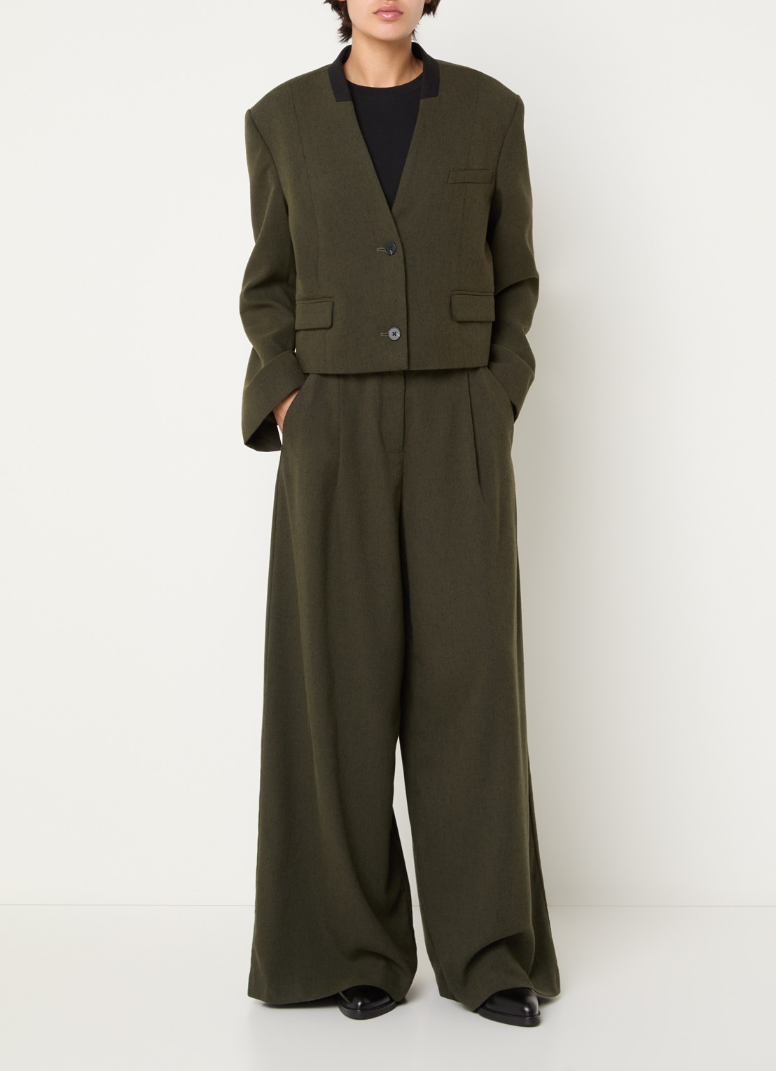MSCH Copenhagen MSCHCabri cropped blazer - voorkant 3 groen