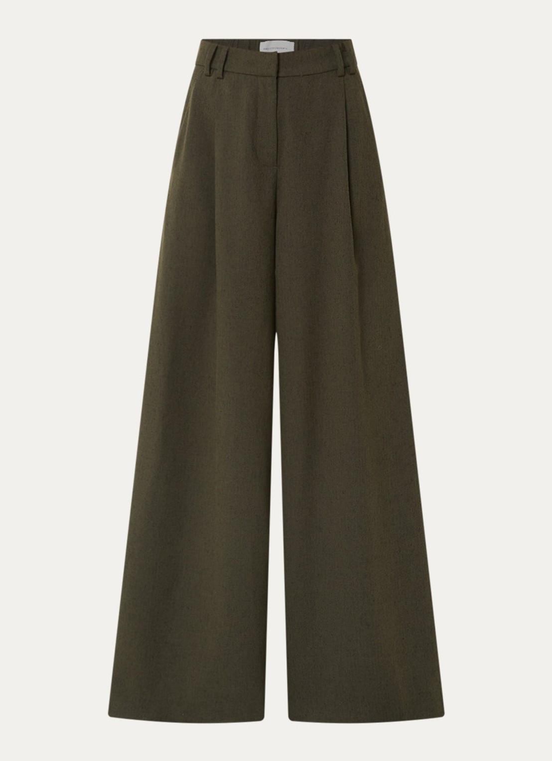MSCH Copenhagen MSCHCabrie high waist wide fit pantalon met steekzakken - voorkant 2 groen