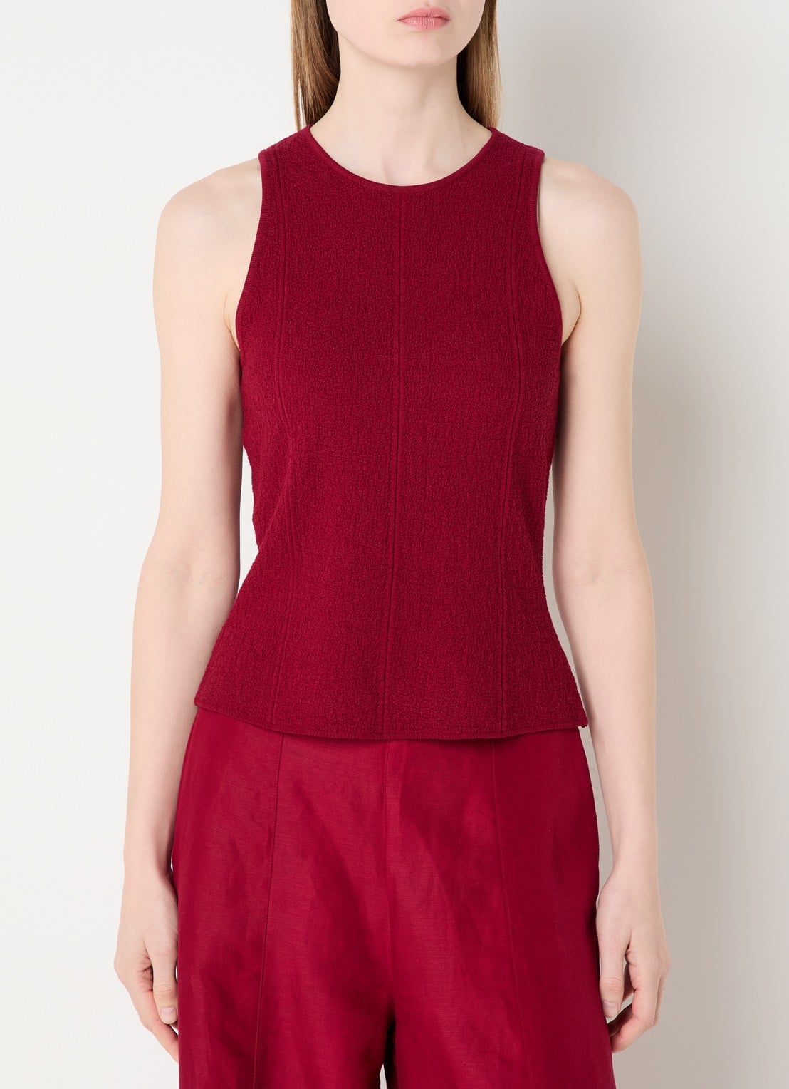 MSCH Copenhagen MSCHCharlitta grofgebreide tanktop - detail 4 donkerrood
