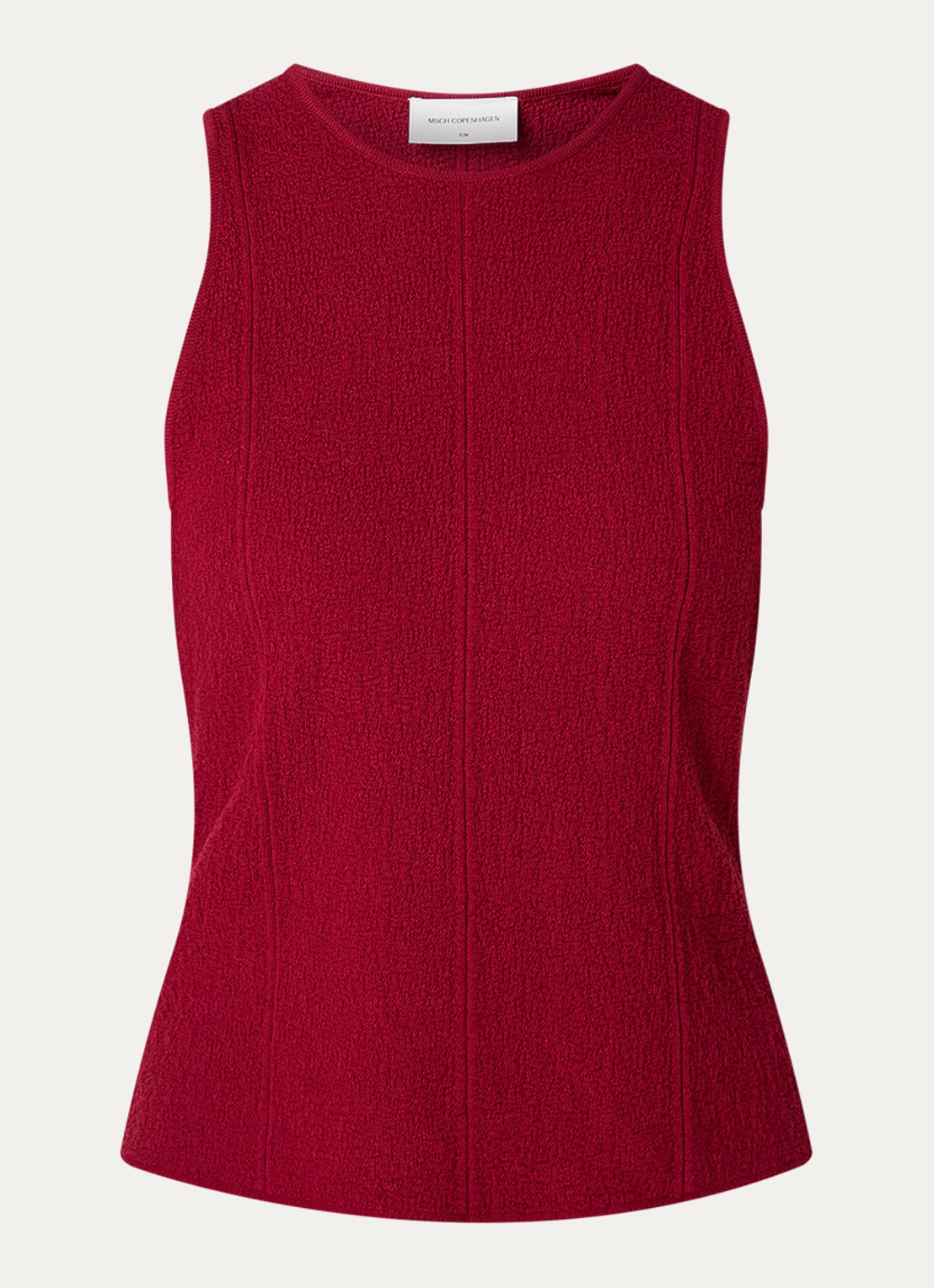 MSCH Copenhagen MSCHCharlitta grofgebreide tanktop - voorkant 2 donkerrood