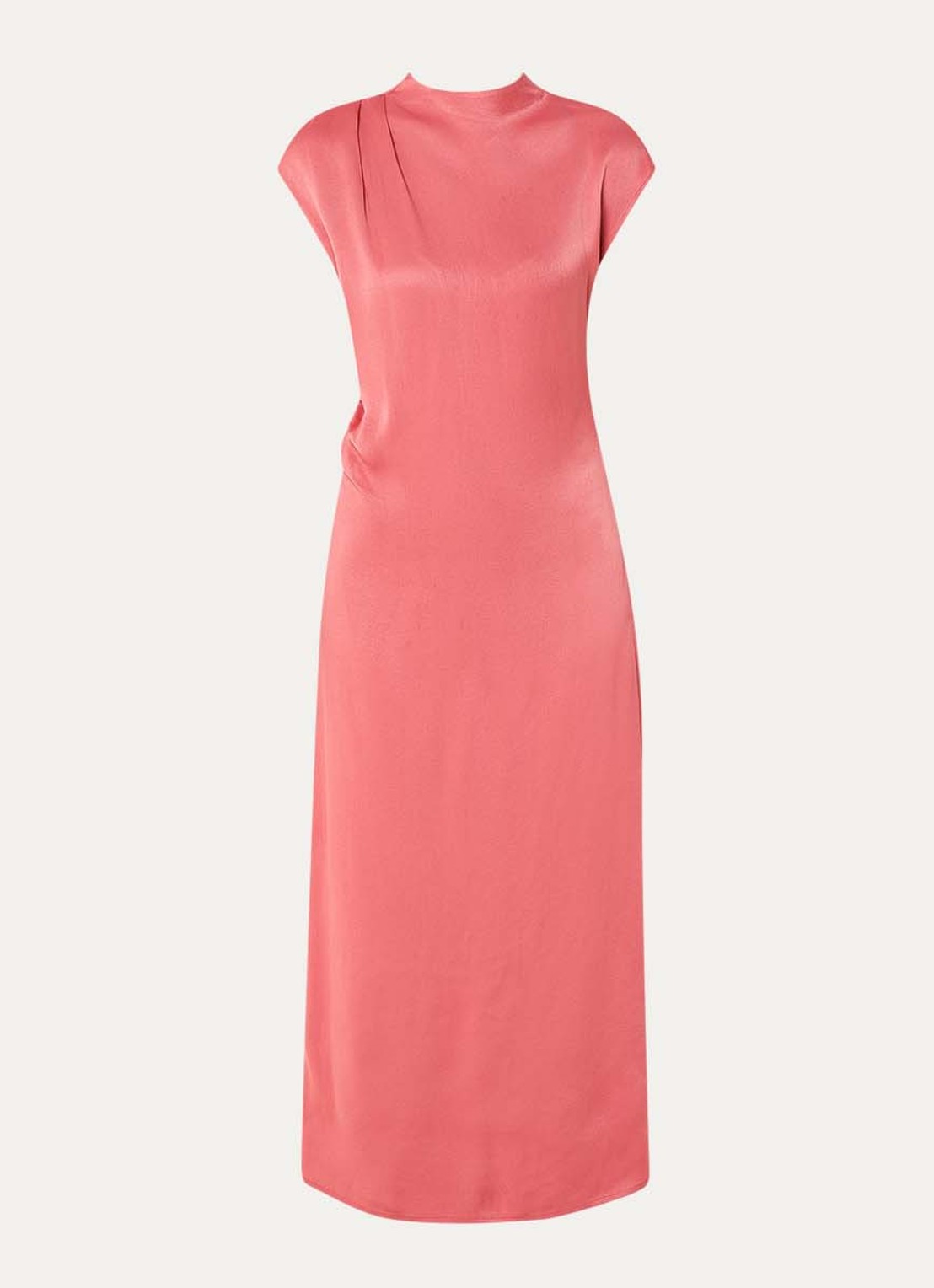 MSCH Copenhagen MSCHClark midi jurk met split - voorkant 3 abrikoos