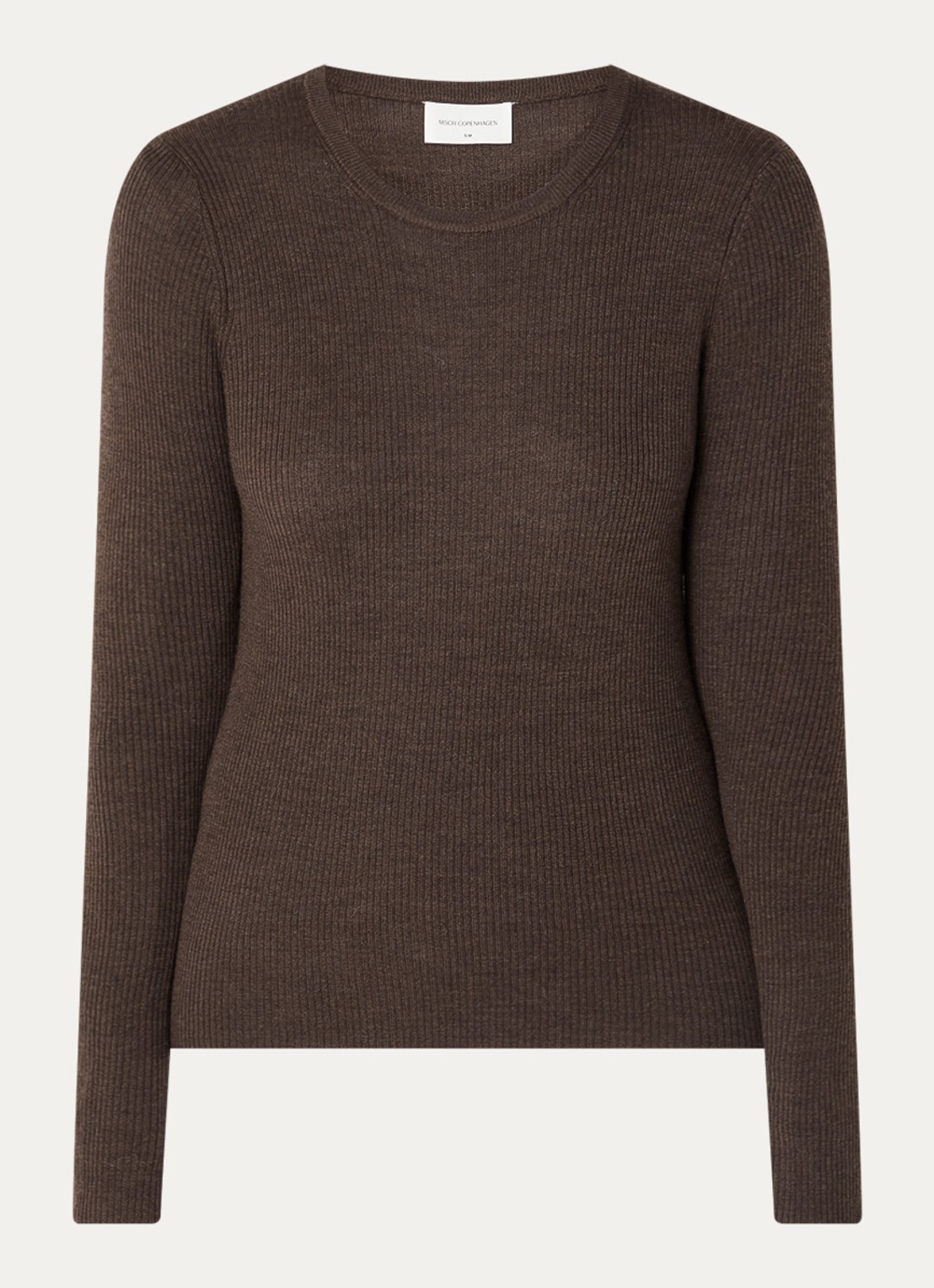 MSCH Copenhagen MSCHCriselle Avalina ribgebreide longsleeve - voorkant 3 bruin