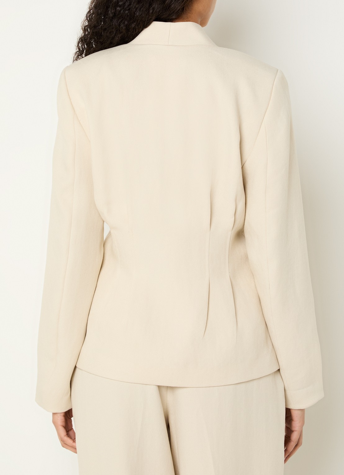 MSCH Copenhagen MSCHEsteriane blazer met plooidetail - achterkant 3 beige