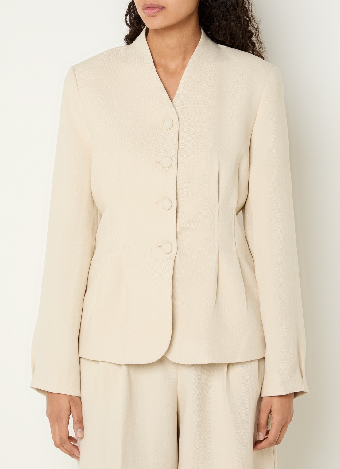 MSCH Copenhagen MSCHEsteriane blazer met plooidetail - detail 4 beige