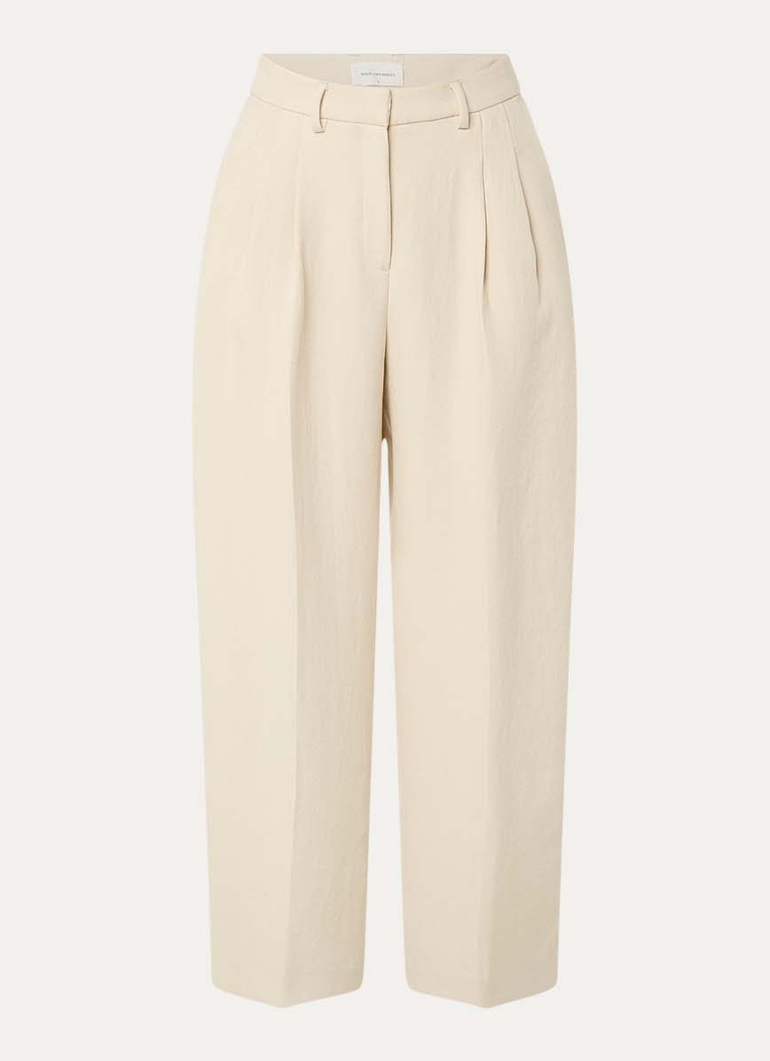 MSCH Copenhagen MSCHEsteriane high waist tapered fit pantalon met steekzakken - voorkant 2 beige