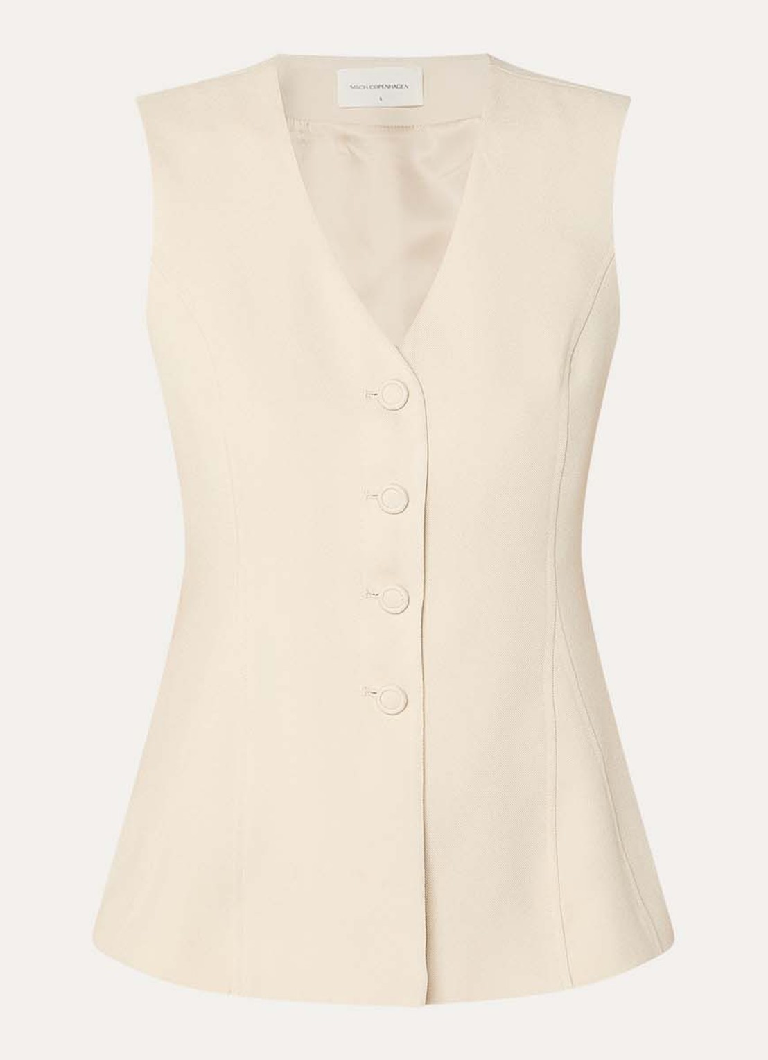 MSCH Copenhagen MSCHEsteriane mouwloze top met V-hals - voorkant 3 beige