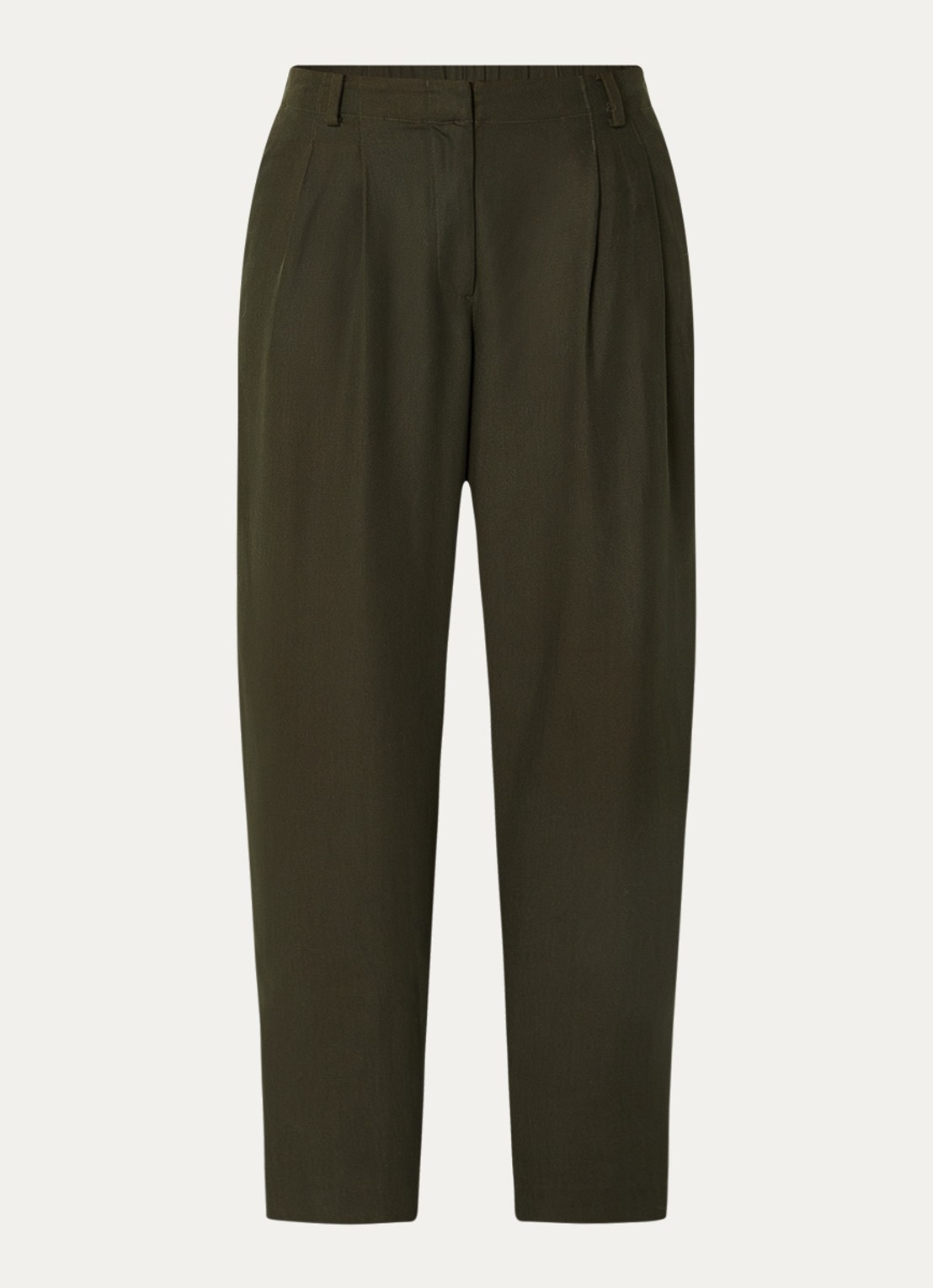 MSCH Copenhagen Mschesterika high waist wide fit pantalon  - voorkant legergroen