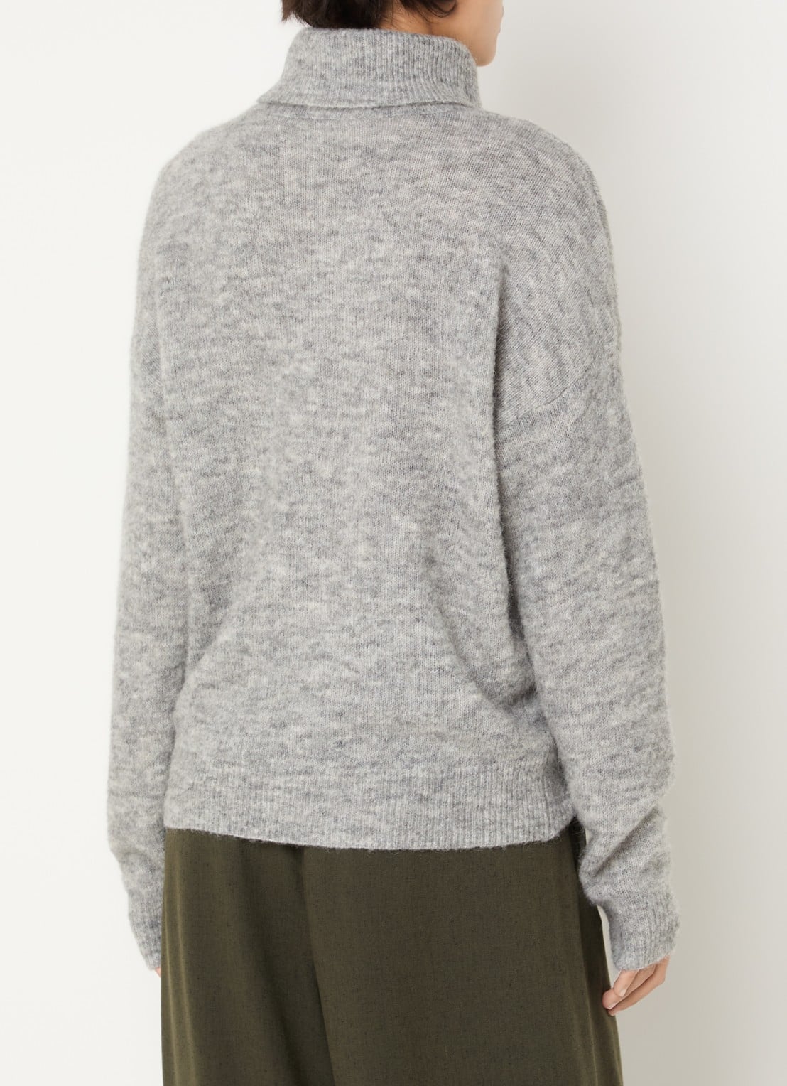 MSCH Copenhagen MSCHFestina fijngebreide trui in alpaca wolblend met col - achterkant 4 grijsmele