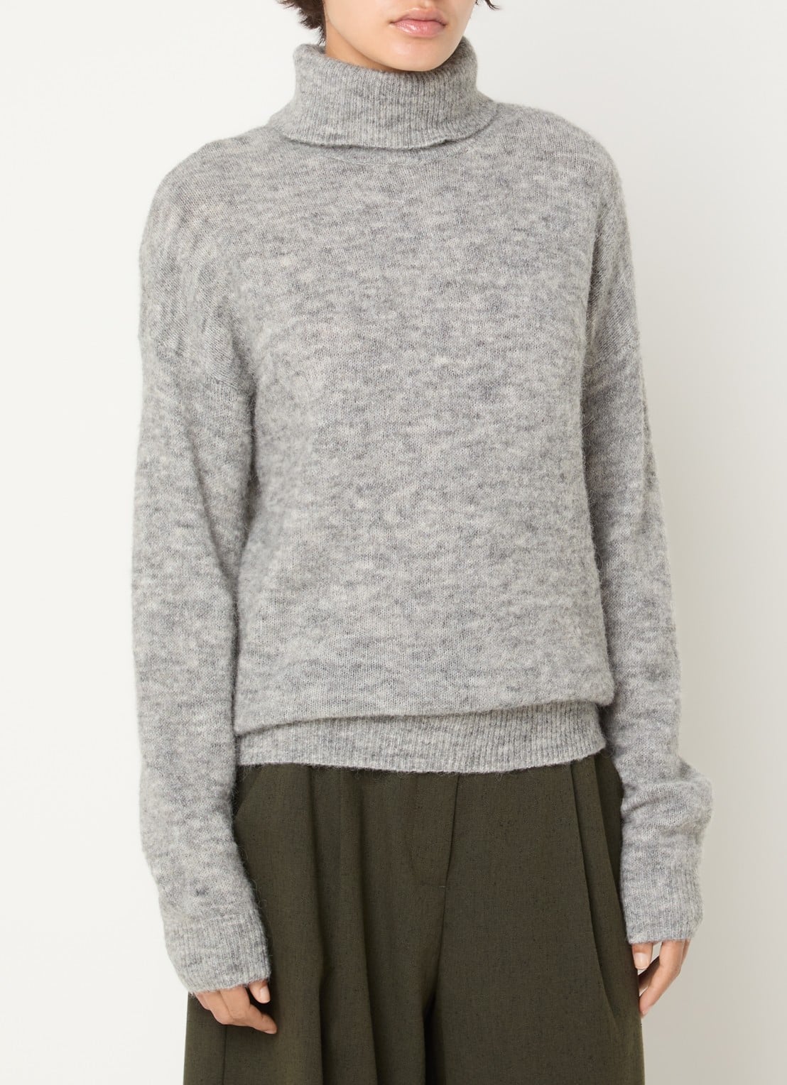 MSCH Copenhagen MSCHFestina fijngebreide trui in alpaca wolblend met col - detail grijsmele