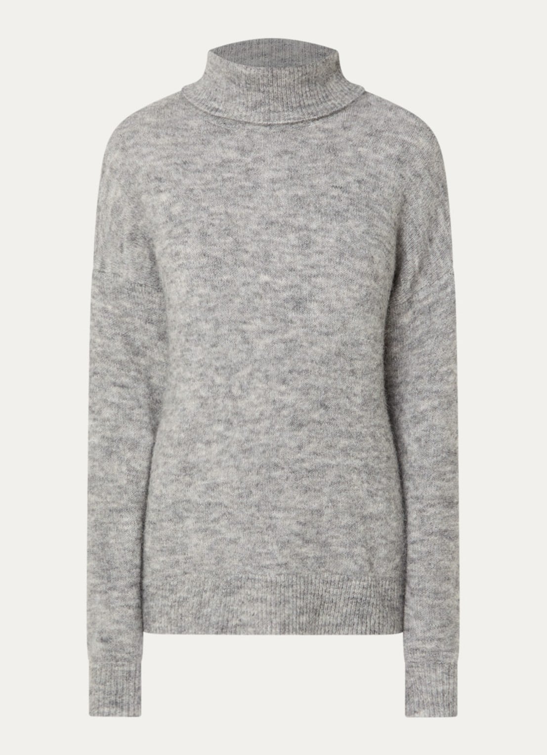 MSCH Copenhagen MSCHFestina fijngebreide trui in alpaca wolblend met col - voorkant 2 grijsmele