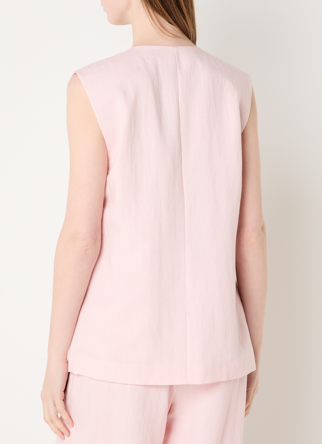 MSCH Copenhagen MSCHFranciska gilet in linnenblend - achterkant lichtroze