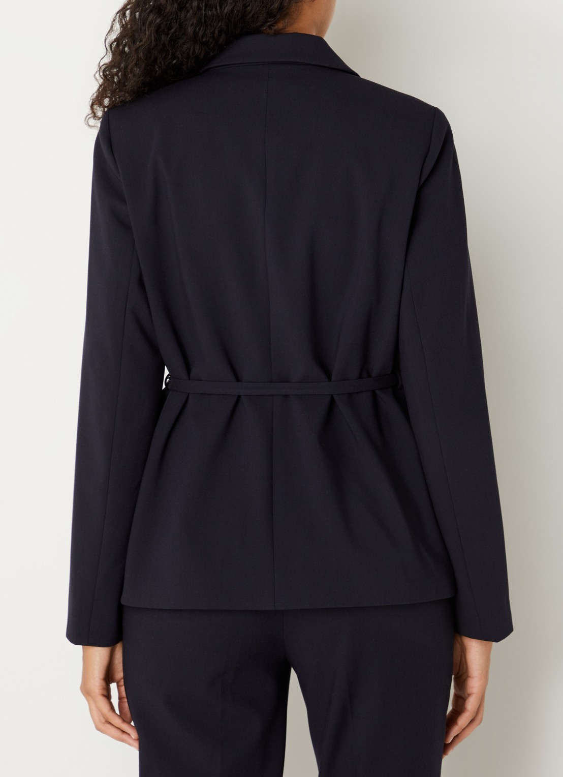 MSCH Copenhagen Mschfreylia blazer met paspelzakken en ceintuur - achterkant blauw