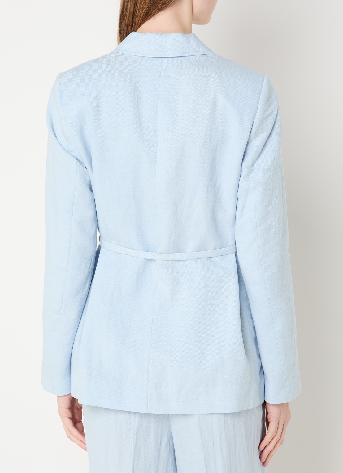 MSCH Copenhagen MSCHGraciela blazer in linnenblend met strikceintuur - achterkant 4 lichtblauw
