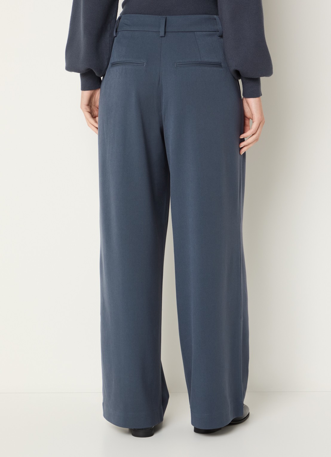 MSCH Copenhagen MSCHHenrika high waist loose fit pantalon met plooidetail - achterkant 2 indigo