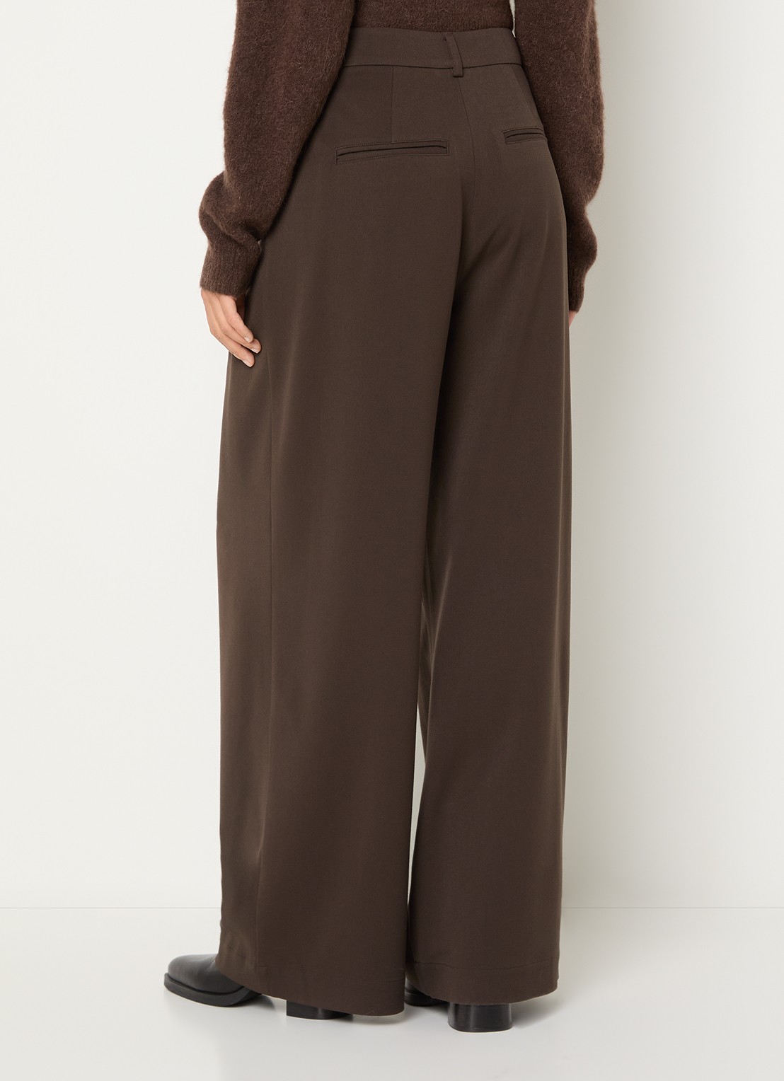 MSCH Copenhagen MSCHHenrika high waist loose fit pantalon met plooidetail - achterkant 2 bruin